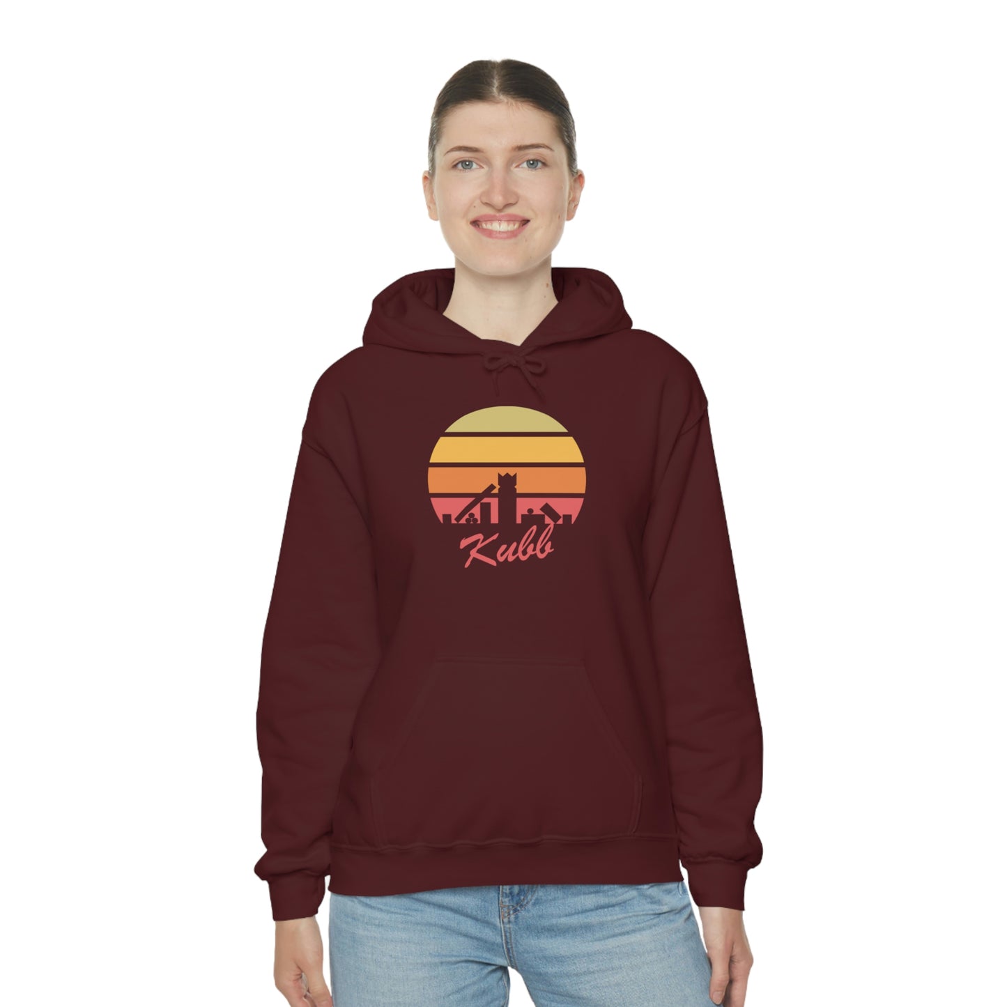 Retro Kubb Yard Game Unisex Heavy Blend™ Hooded Sweatshirt