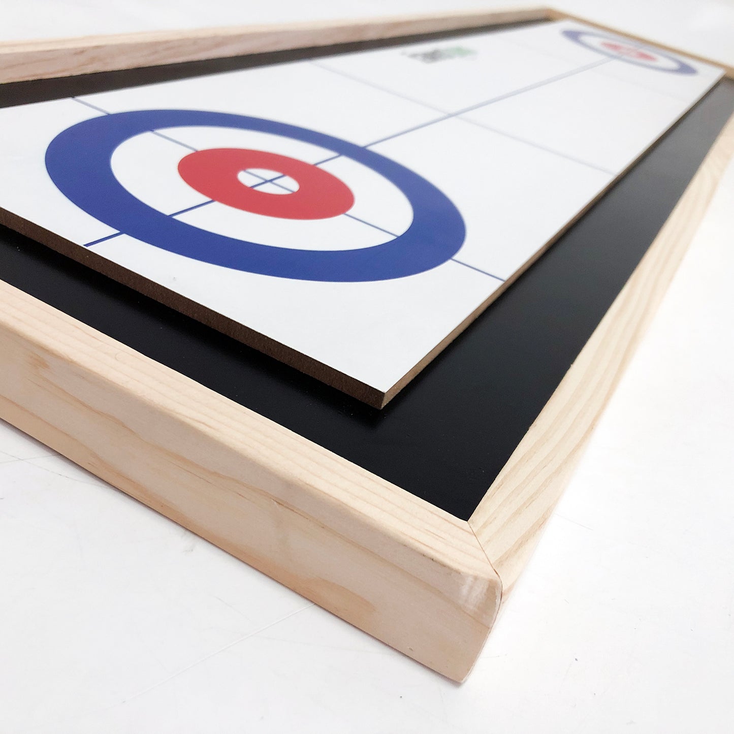 Curling and Shuffleboard 2 in 1 Table Top Game with 8 Rolling Discs