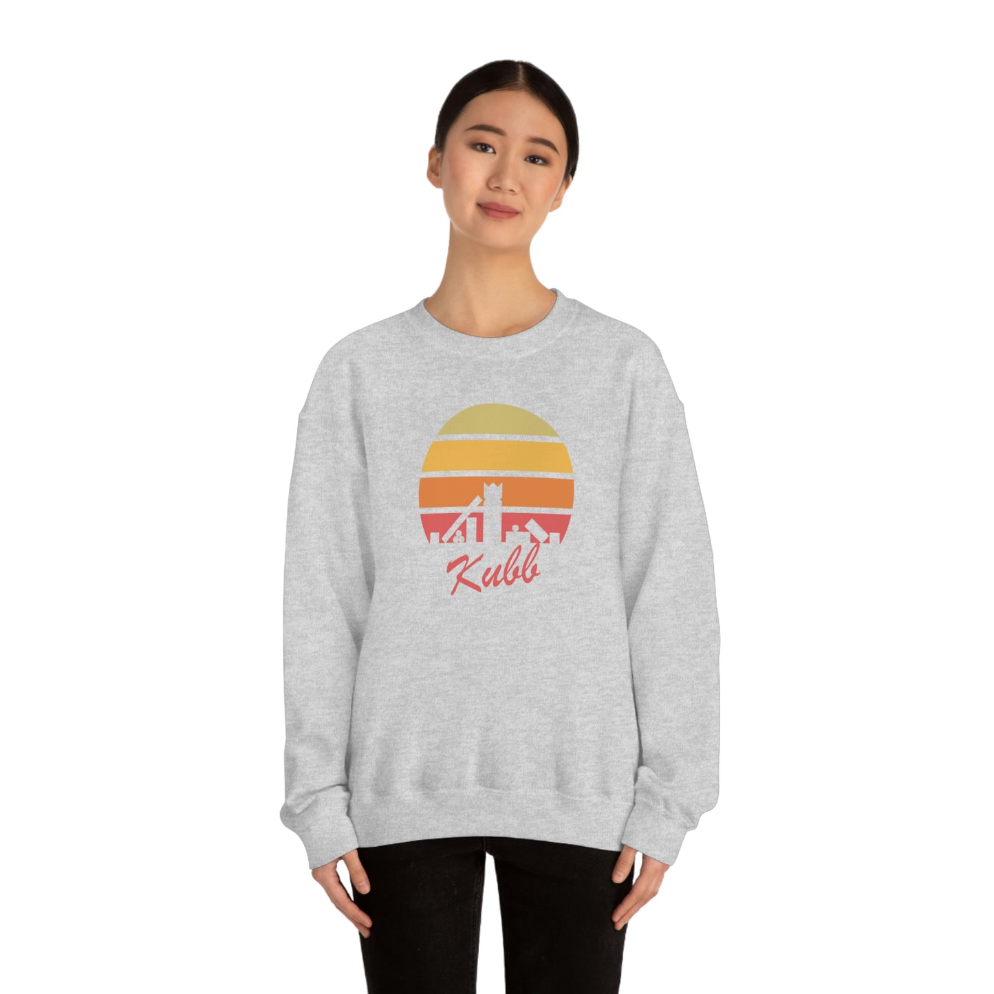 Retro Kubb Yard Game Unisex Heavy Blend™ Crewneck Sweatshirt