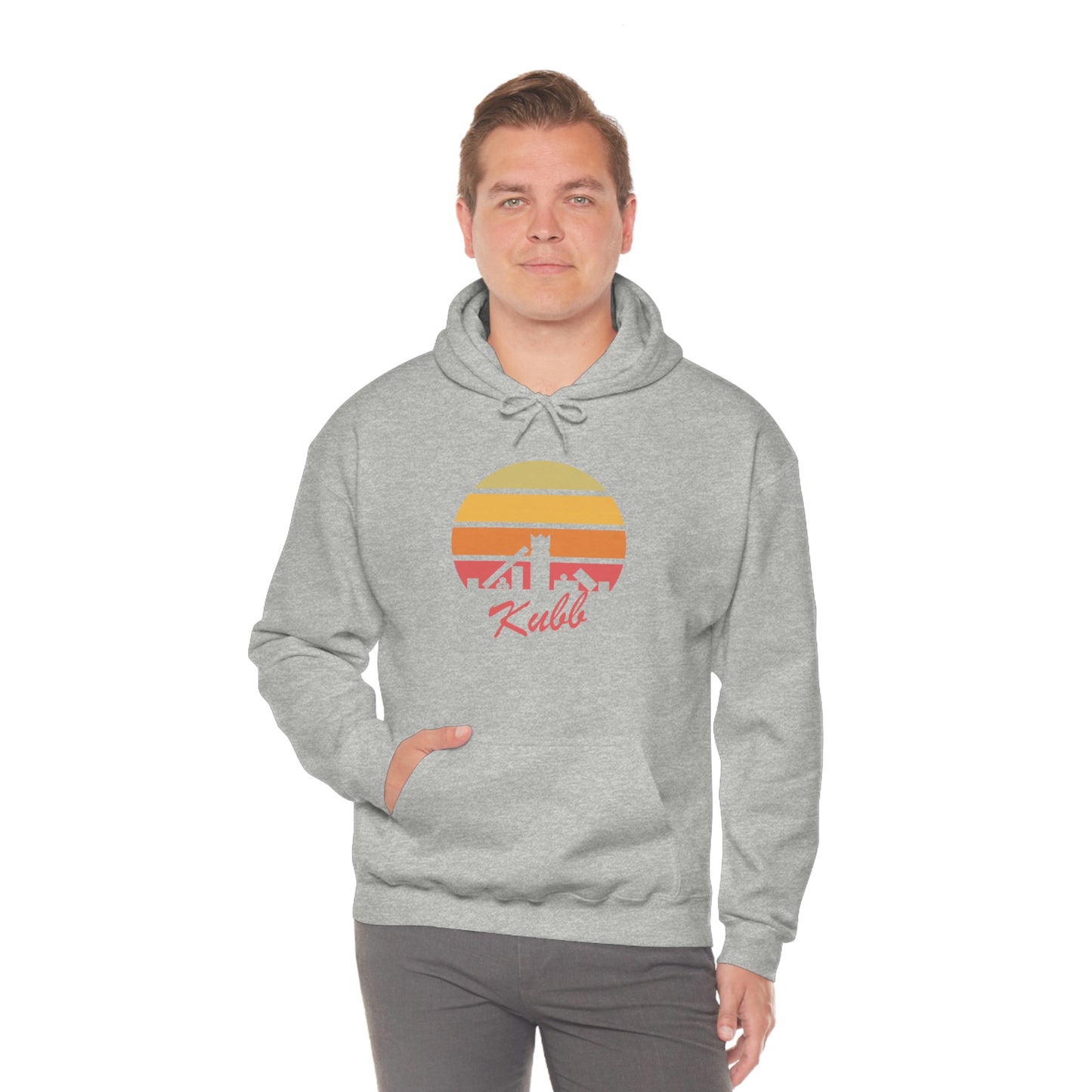 Retro Kubb Yard Game Unisex Heavy Blend™ Hooded Sweatshirt