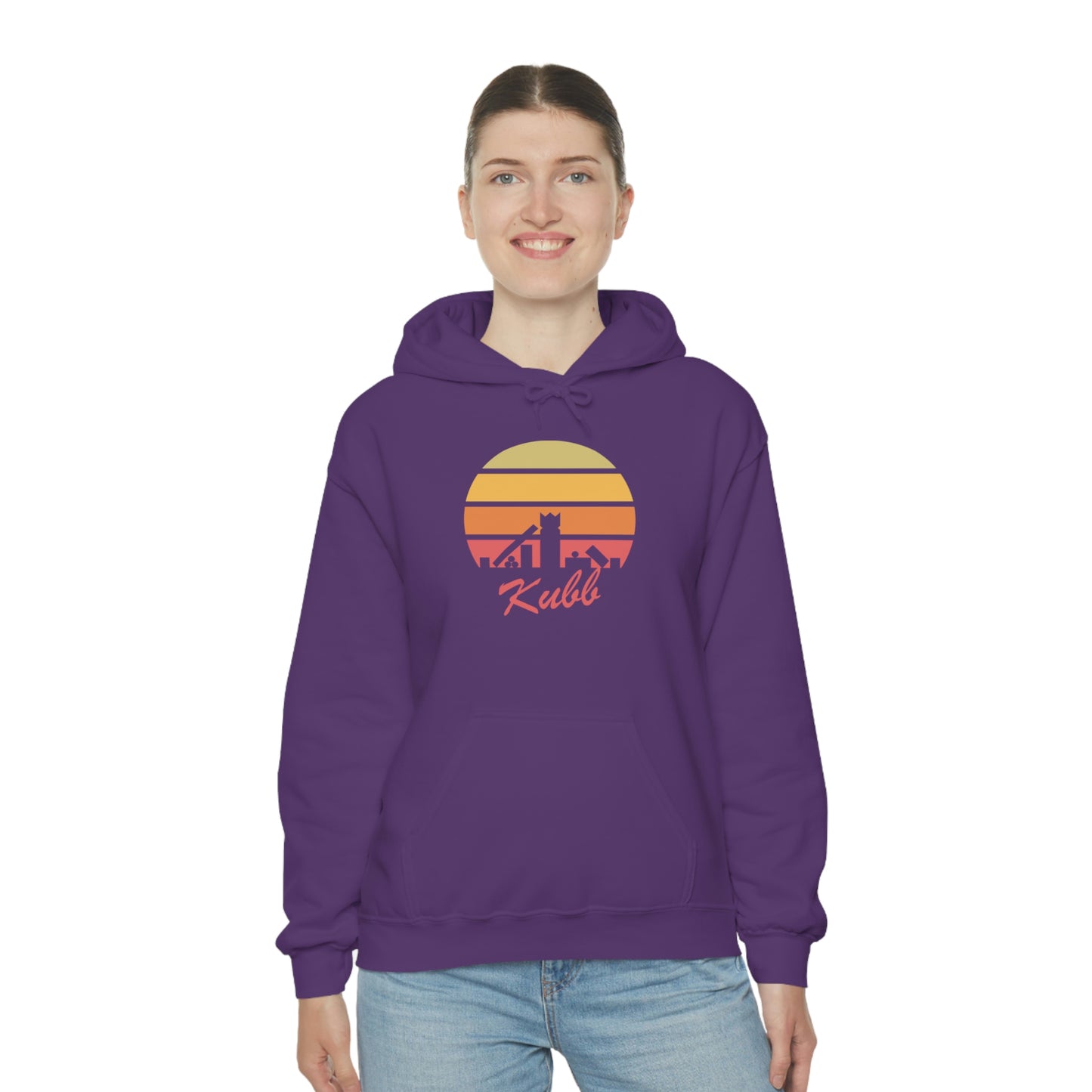 Retro Kubb Yard Game Unisex Heavy Blend™ Hooded Sweatshirt