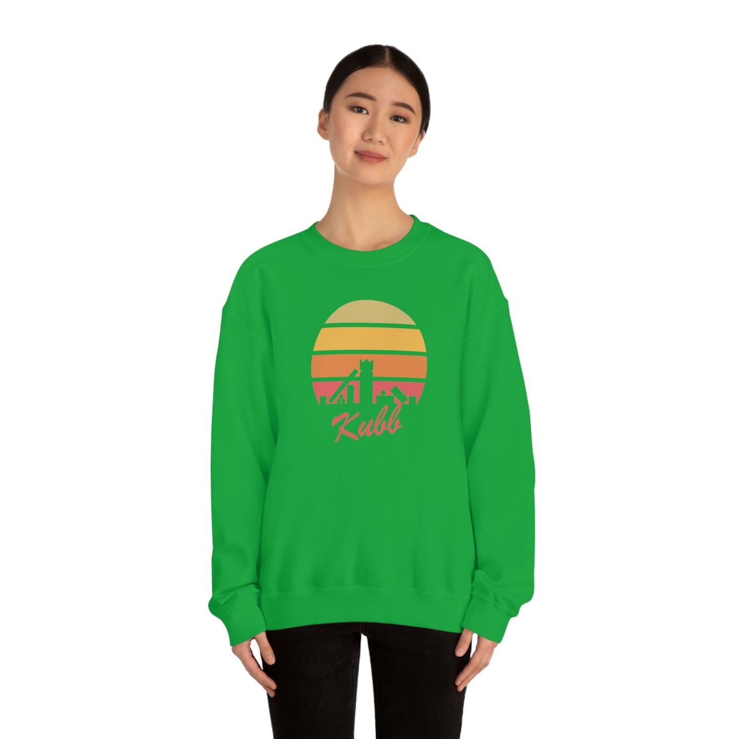 Retro Kubb Yard Game Unisex Heavy Blend™ Crewneck Sweatshirt