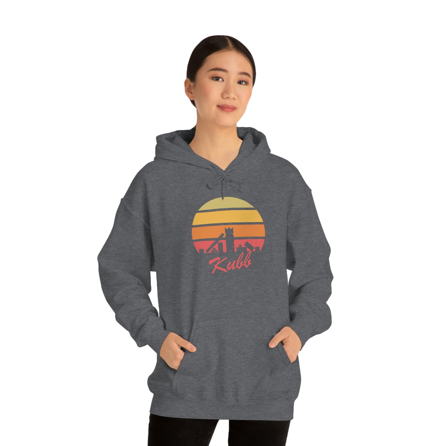 Retro Kubb Yard Game Unisex Heavy Blend™ Hooded Sweatshirt