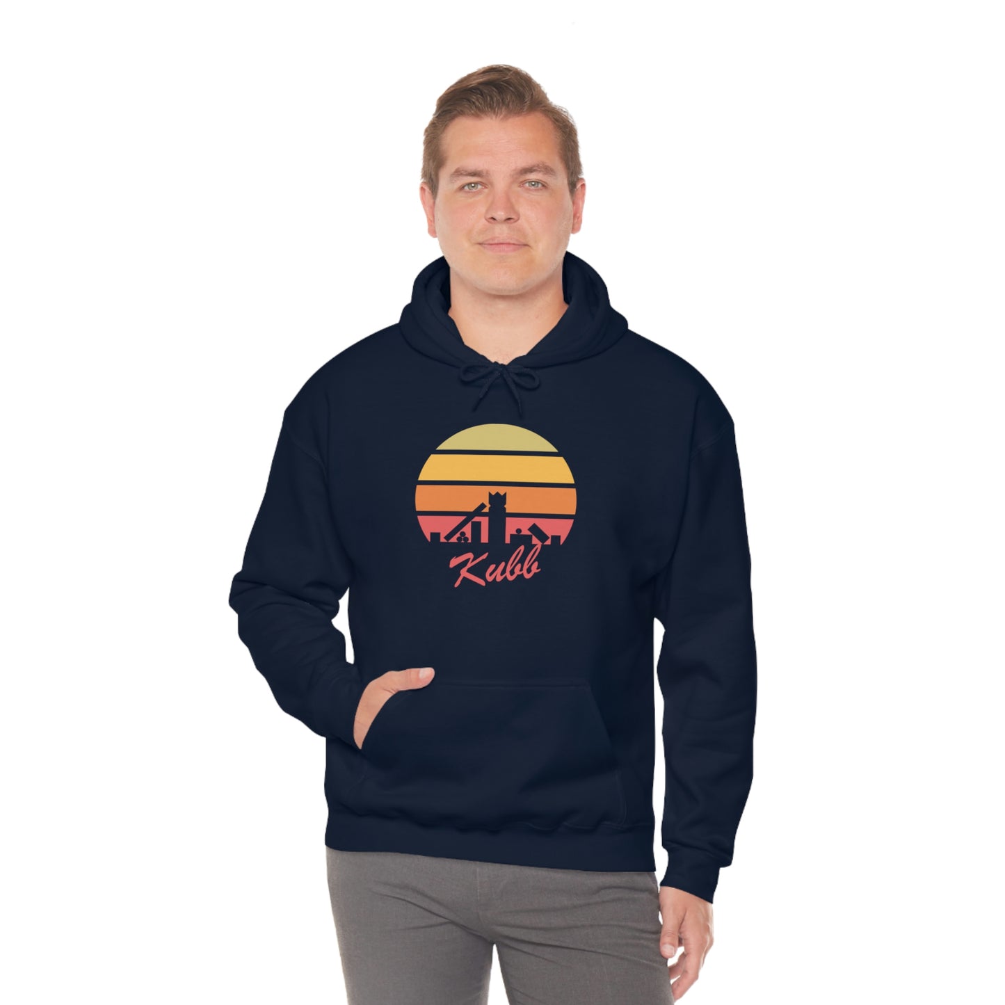 Retro Kubb Yard Game Unisex Heavy Blend™ Hooded Sweatshirt