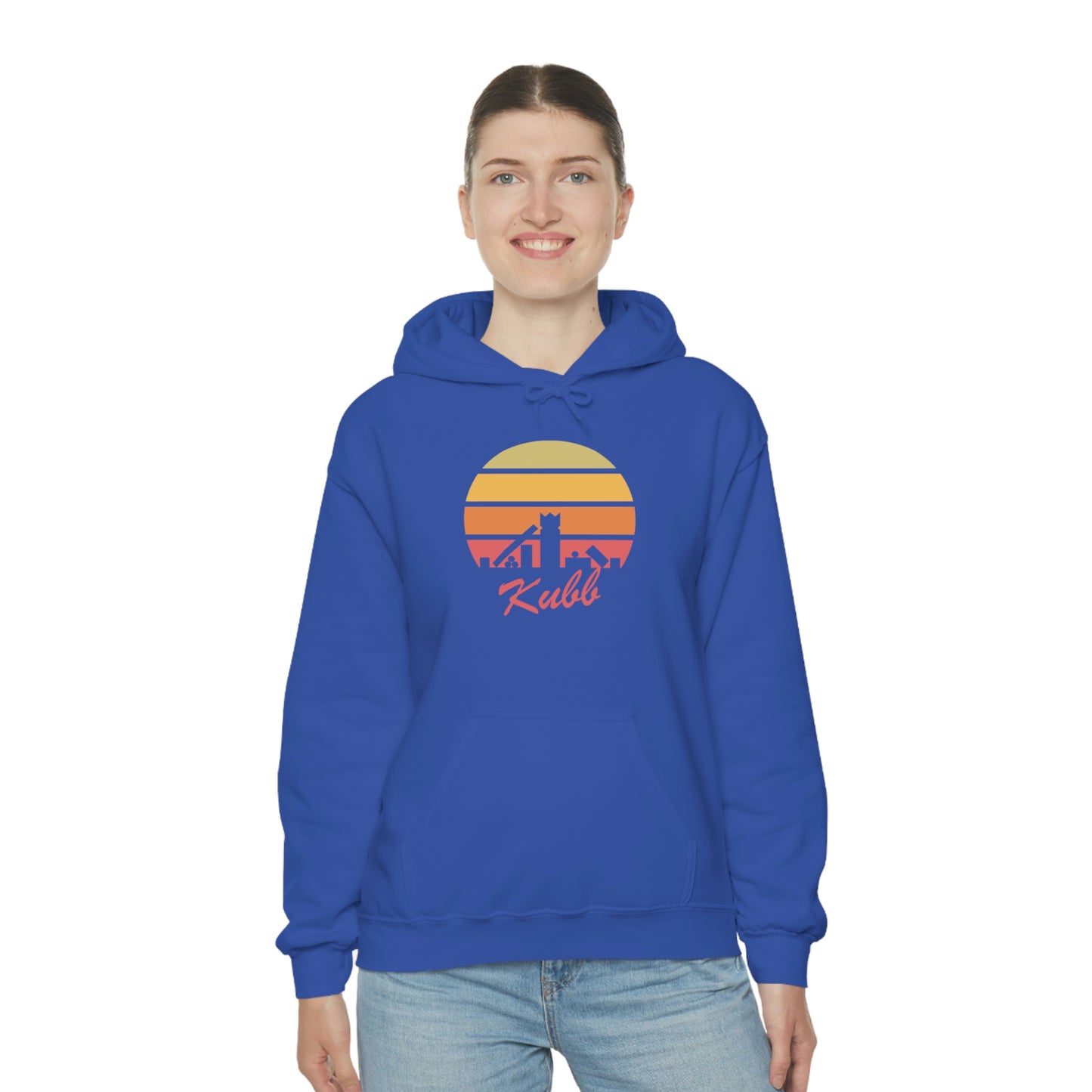 Retro Kubb Yard Game Unisex Heavy Blend™ Hooded Sweatshirt