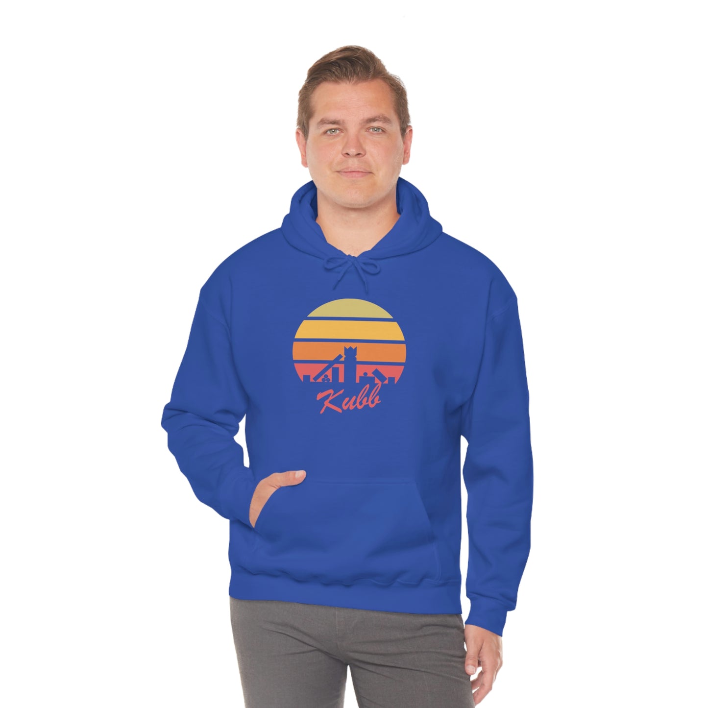 Retro Kubb Yard Game Unisex Heavy Blend™ Hooded Sweatshirt