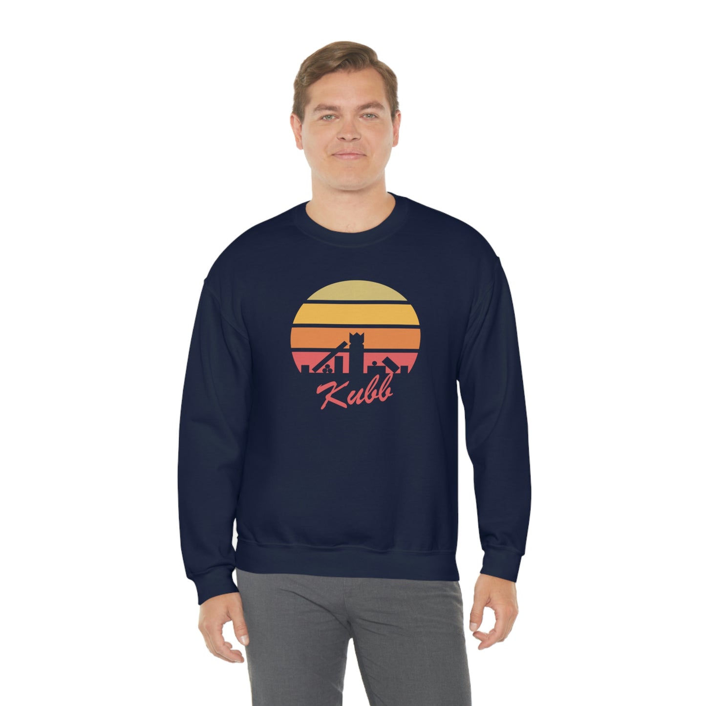 Retro Kubb Yard Game Unisex Heavy Blend™ Crewneck Sweatshirt