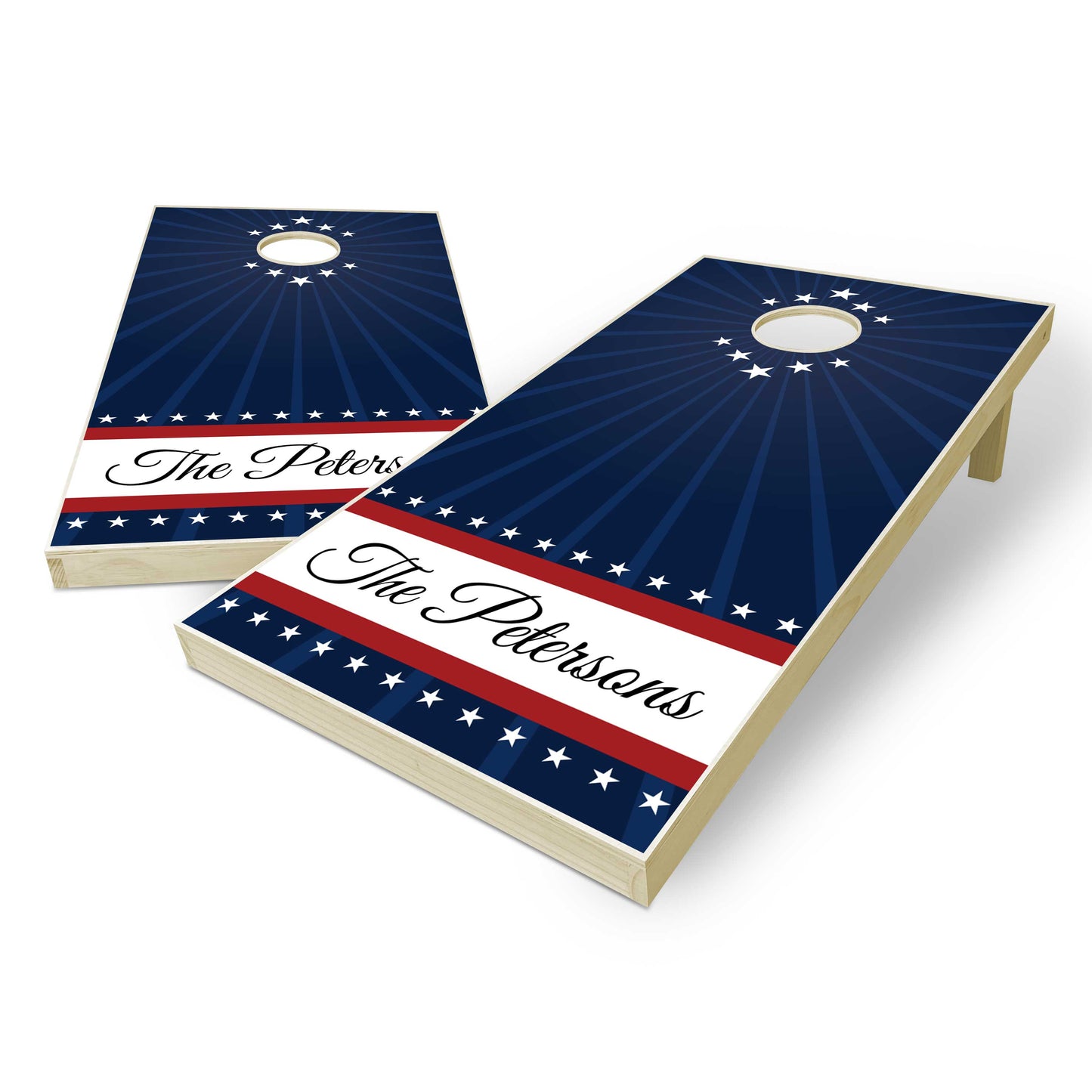 Customized White Stars Cornhole Boards