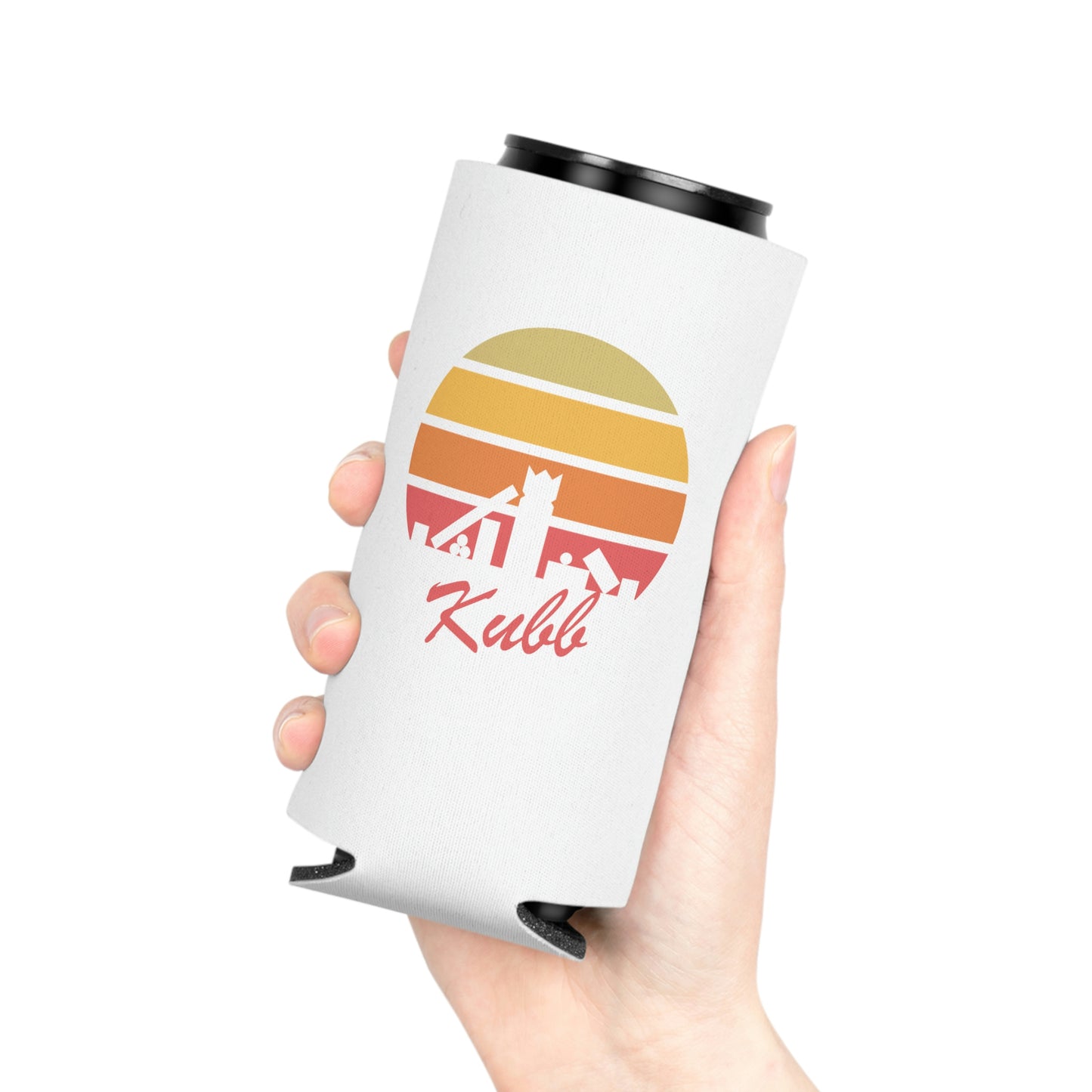 Retro Kubb Yard Game Can Cooler