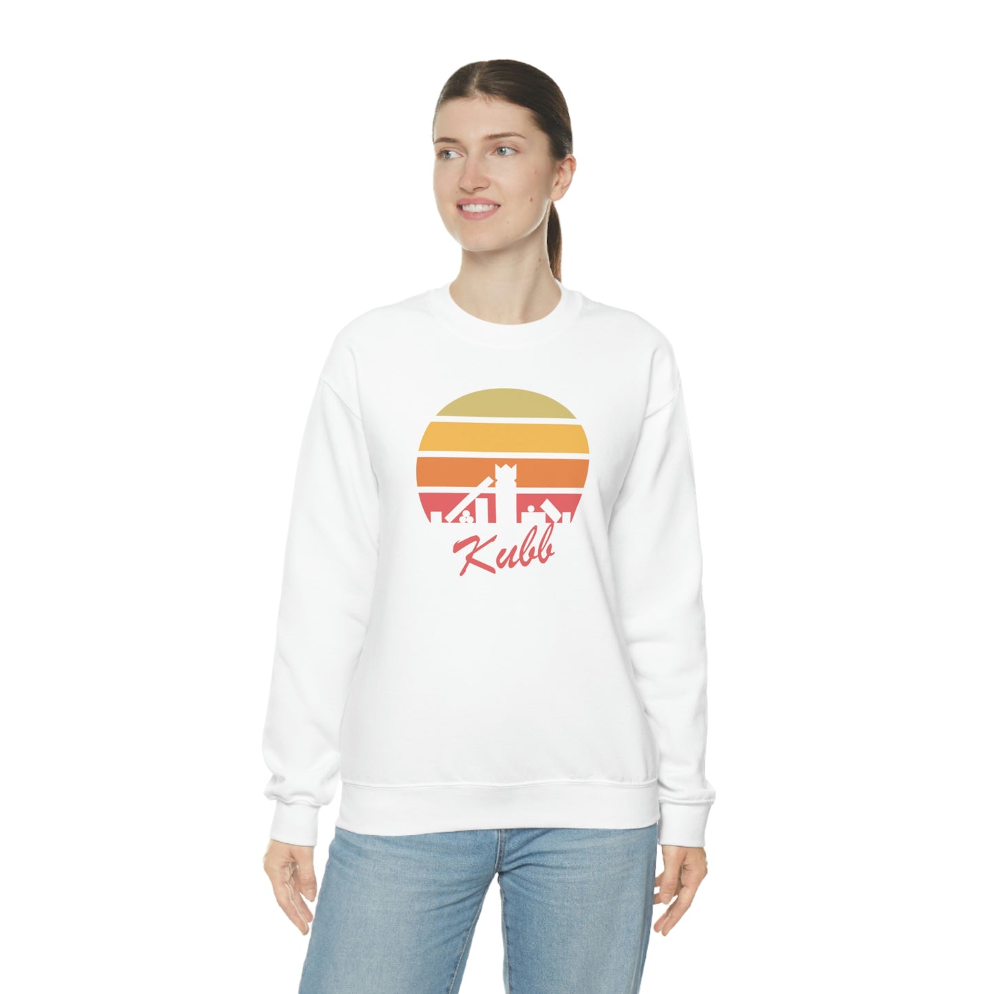 Retro Kubb Yard Game Unisex Heavy Blend™ Crewneck Sweatshirt