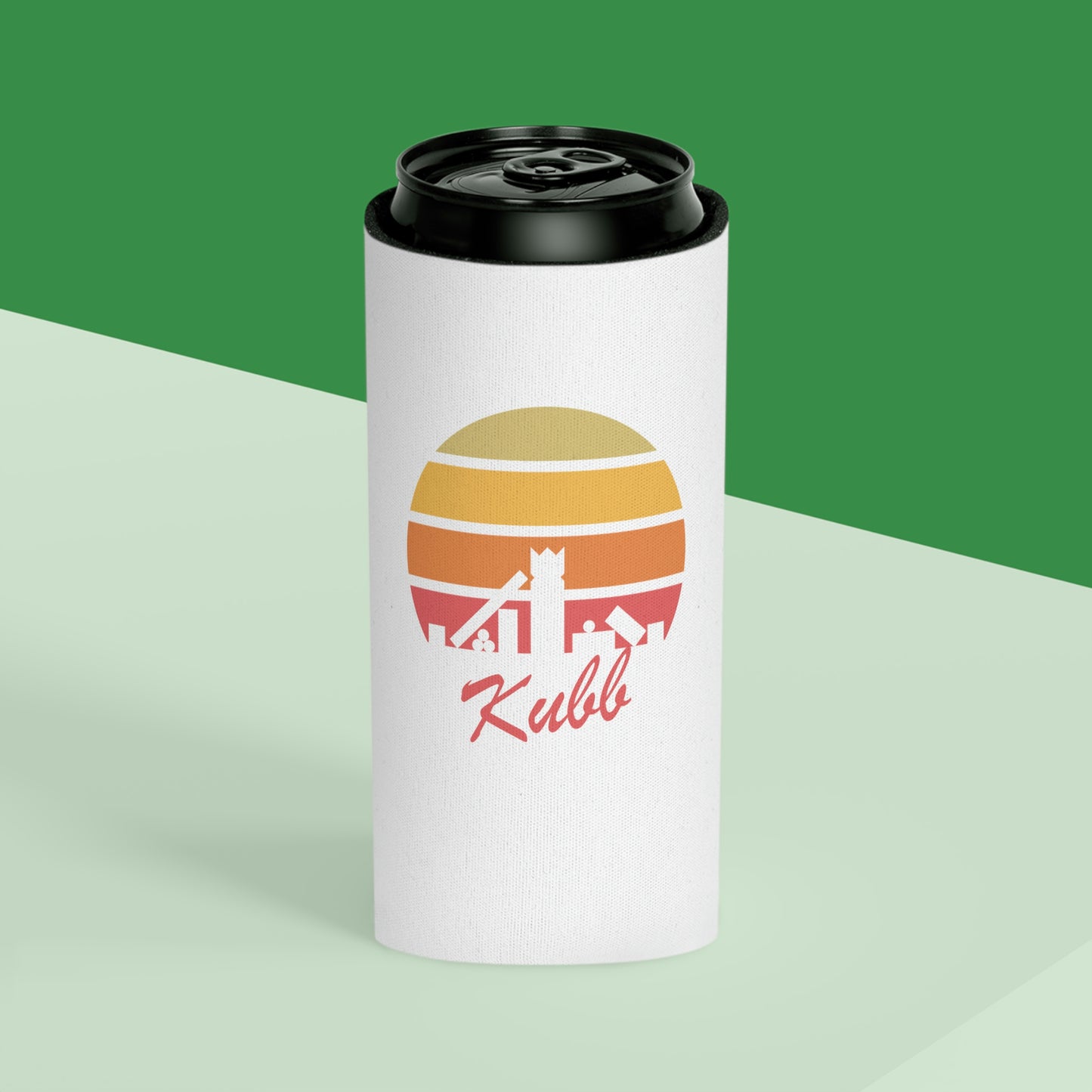 Retro Kubb Yard Game Can Cooler