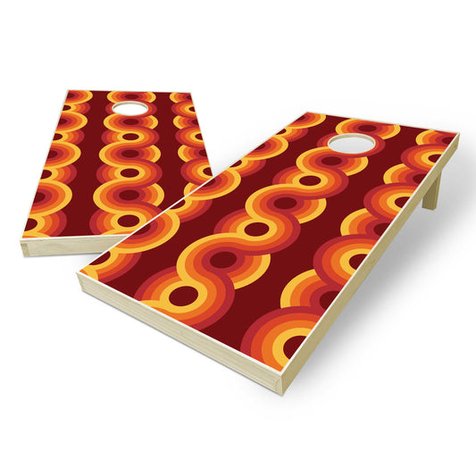 70s Circular Pattern Cornhole Boards