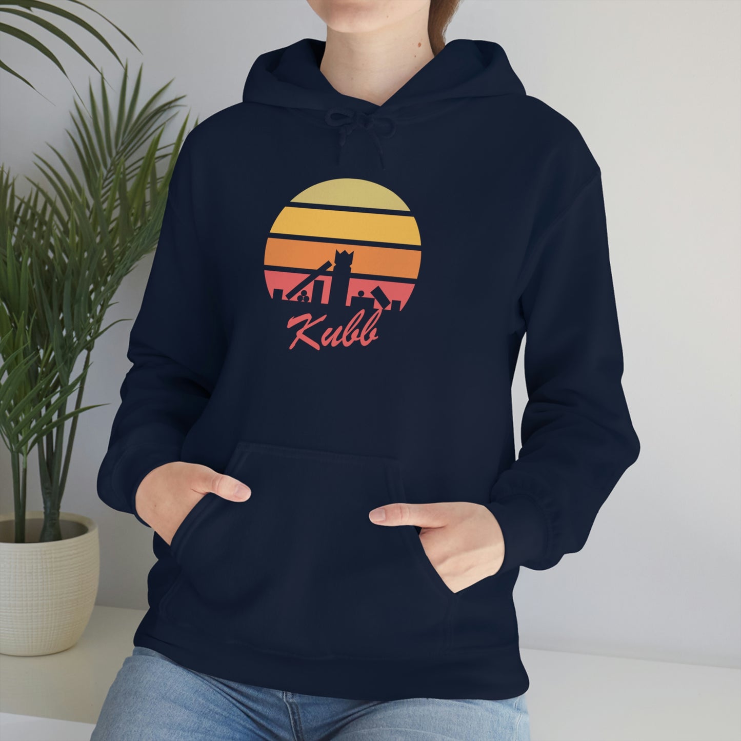 Retro Kubb Yard Game Unisex Heavy Blend™ Hooded Sweatshirt