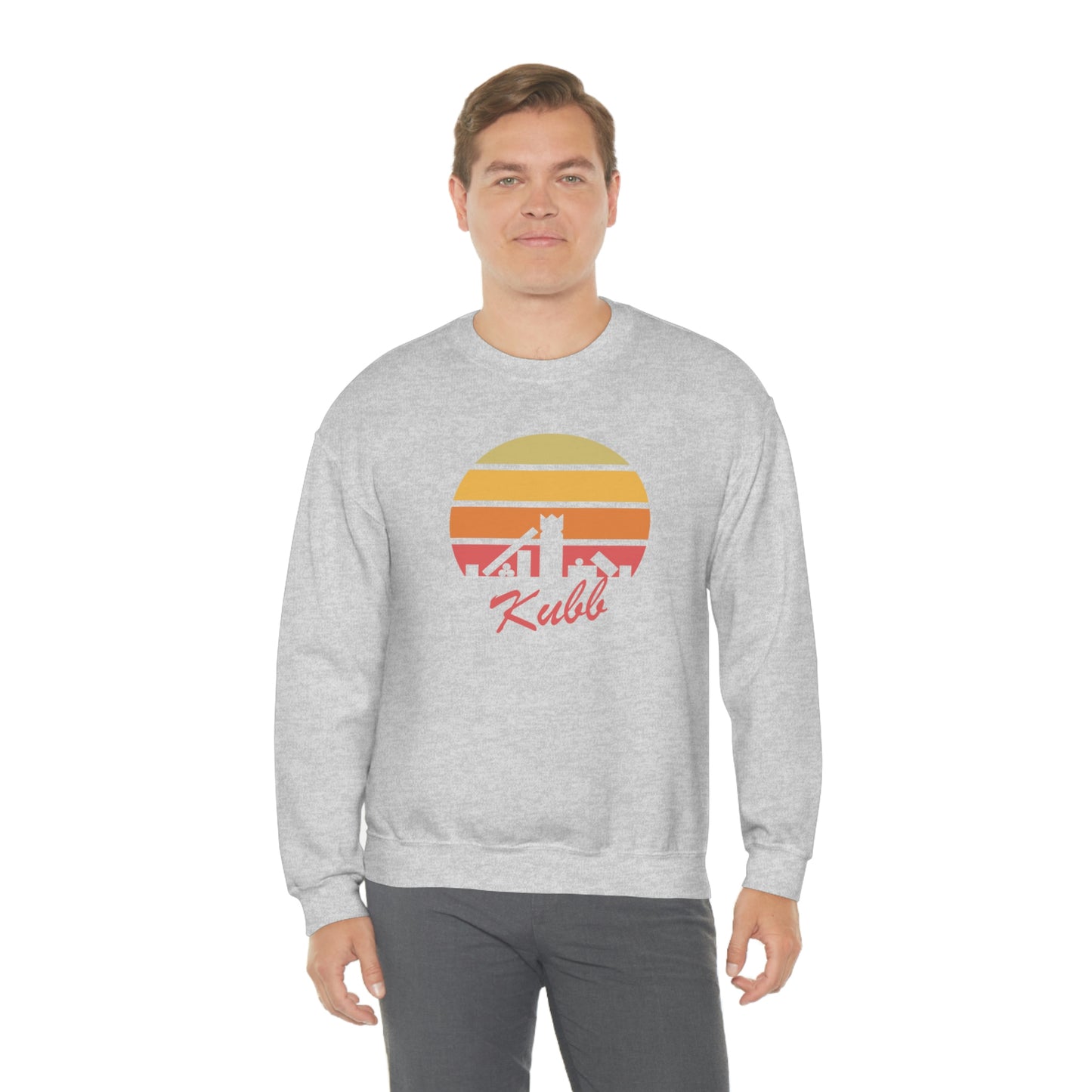 Retro Kubb Yard Game Unisex Heavy Blend™ Crewneck Sweatshirt