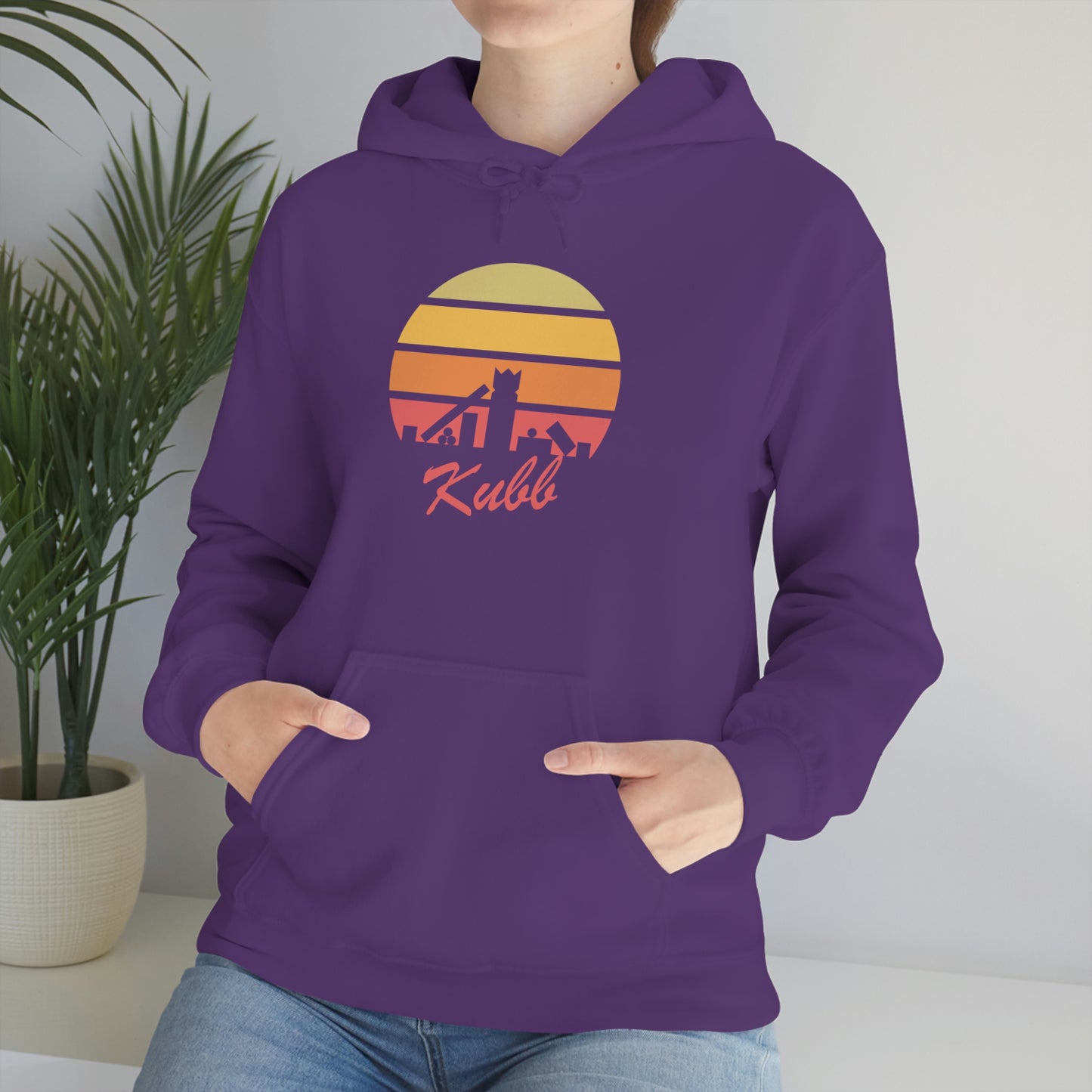 Retro Kubb Yard Game Unisex Heavy Blend™ Hooded Sweatshirt