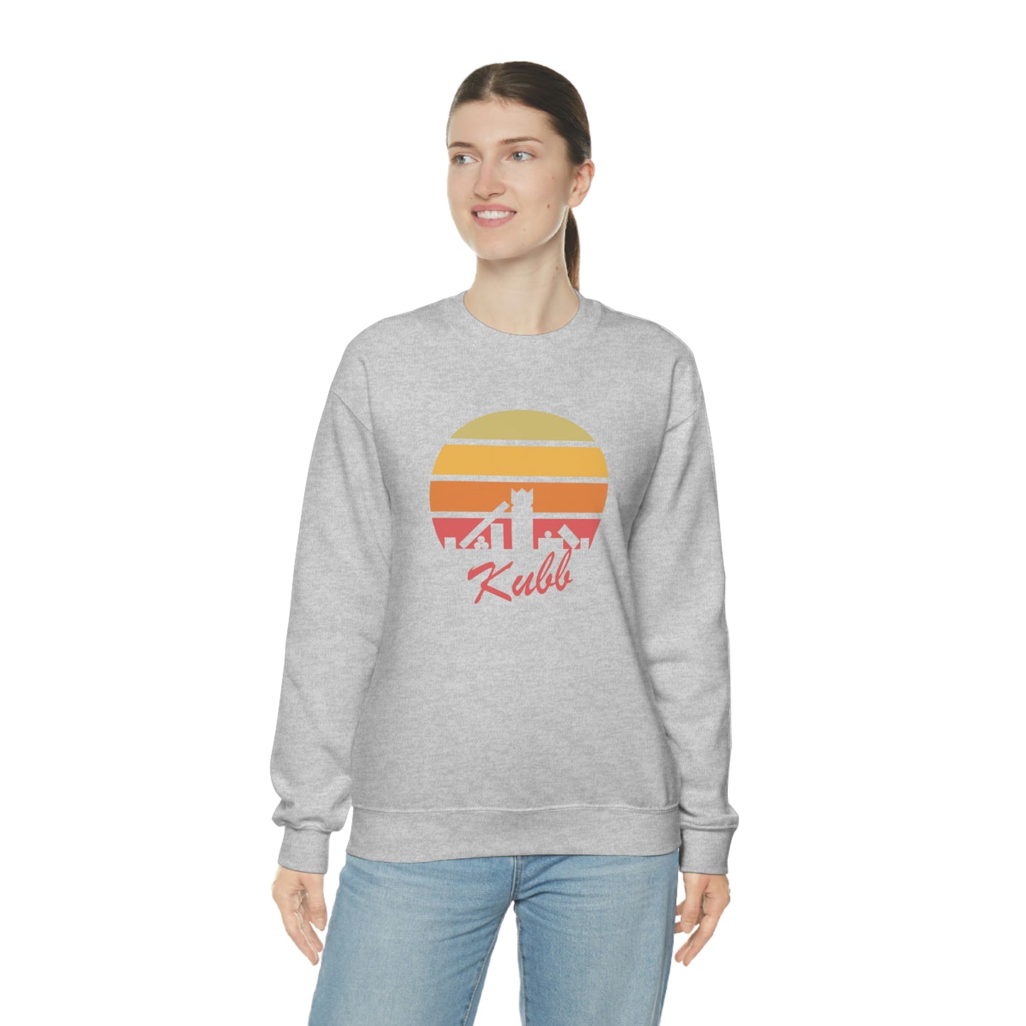 Retro Kubb Yard Game Unisex Heavy Blend™ Crewneck Sweatshirt