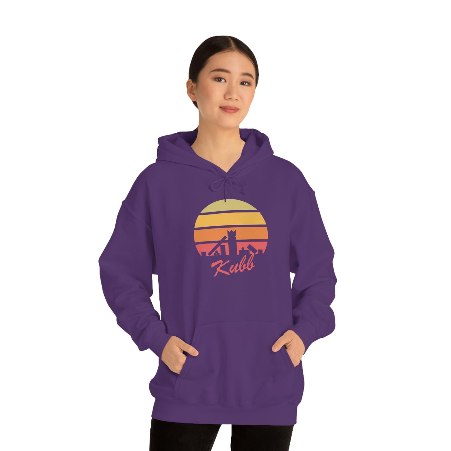 Retro Kubb Yard Game Unisex Heavy Blend™ Hooded Sweatshirt