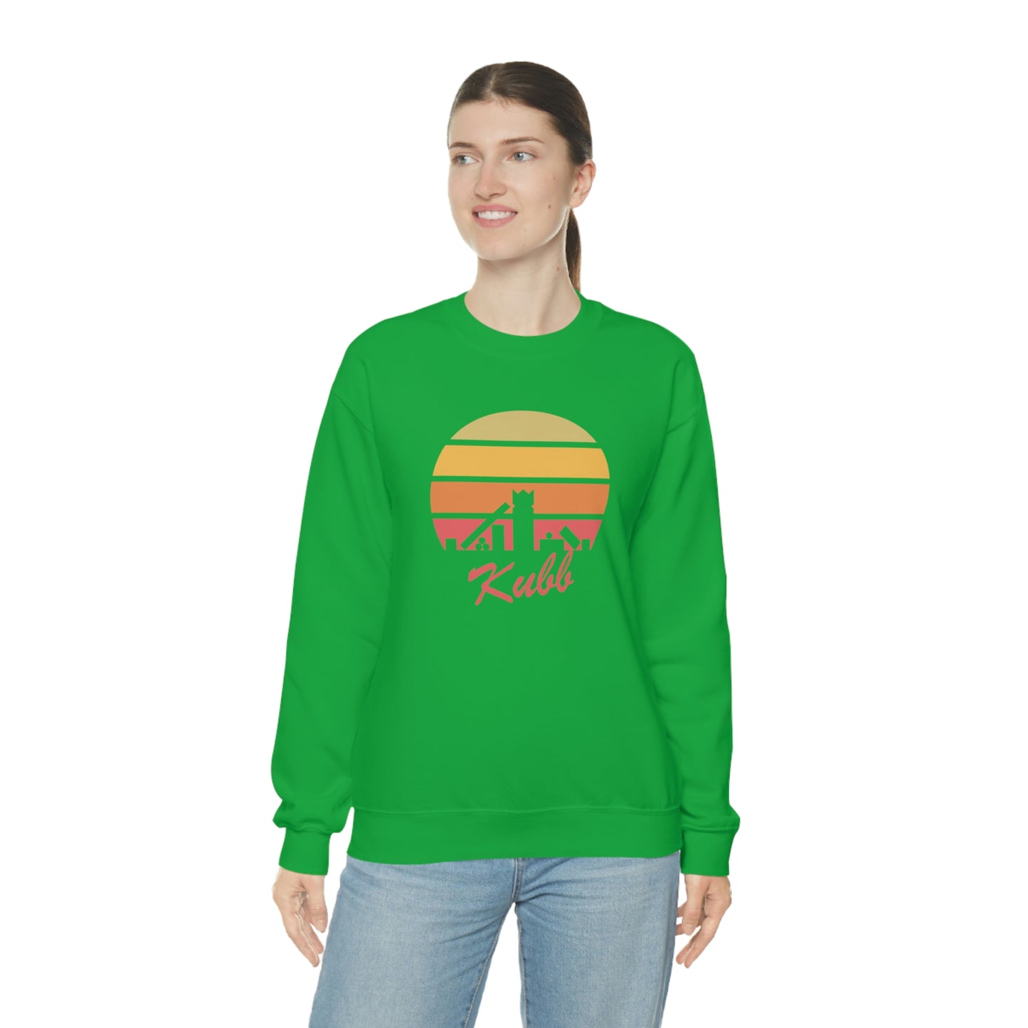 Retro Kubb Yard Game Unisex Heavy Blend™ Crewneck Sweatshirt