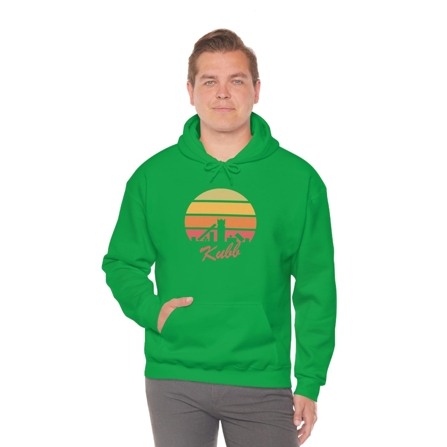 Retro Kubb Yard Game Unisex Heavy Blend™ Hooded Sweatshirt