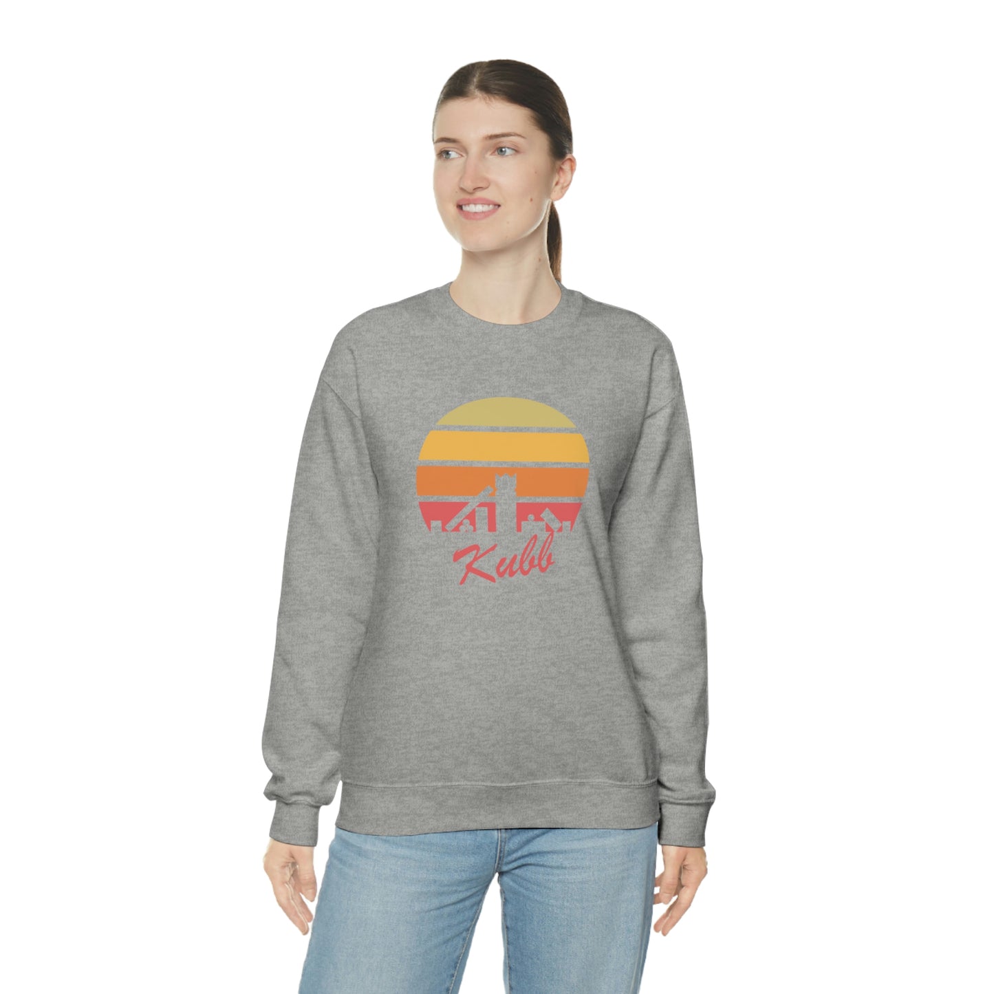 Retro Kubb Yard Game Unisex Heavy Blend™ Crewneck Sweatshirt