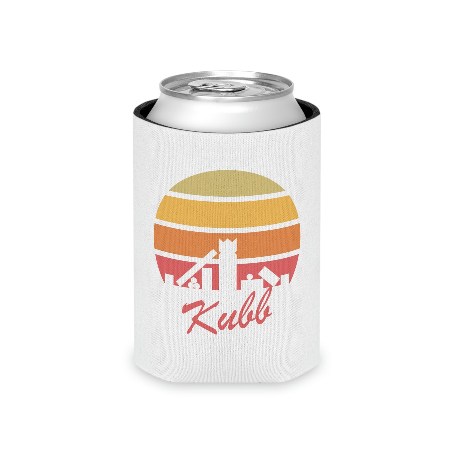 Retro Kubb Yard Game Can Cooler