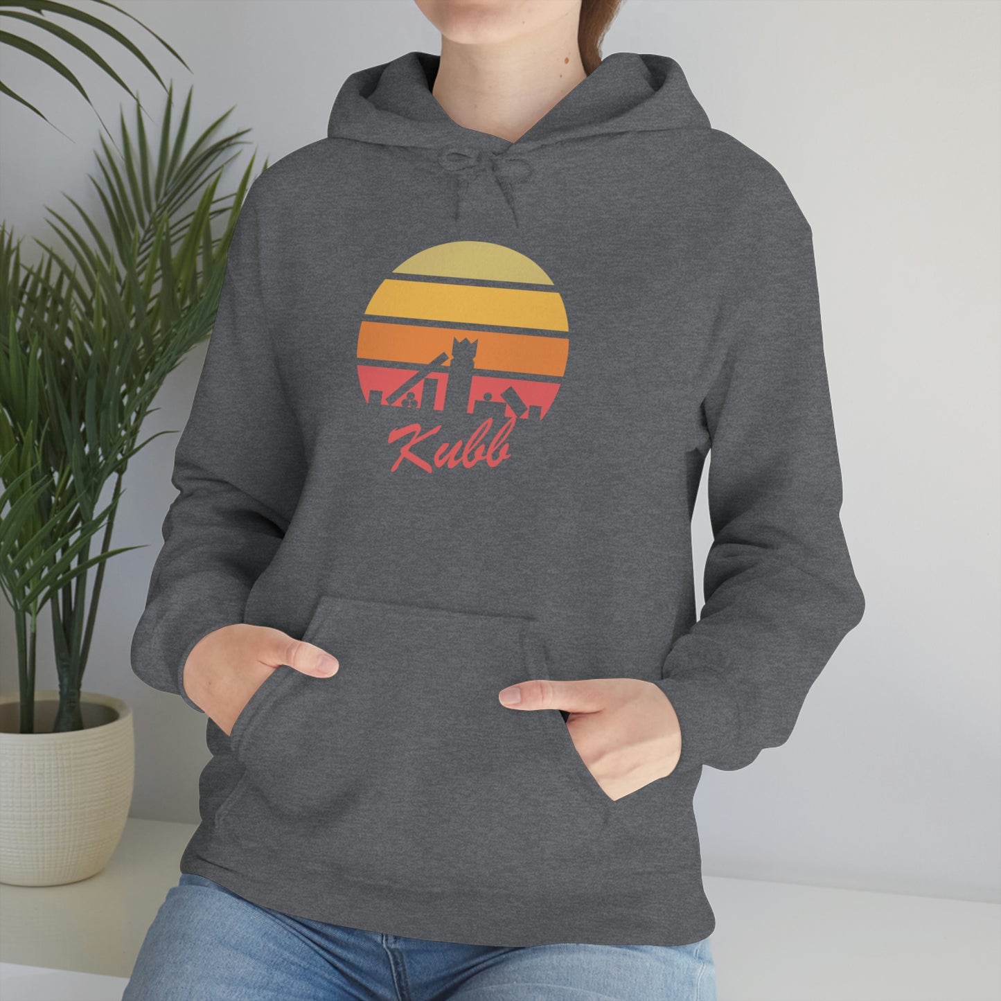 Retro Kubb Yard Game Unisex Heavy Blend™ Hooded Sweatshirt