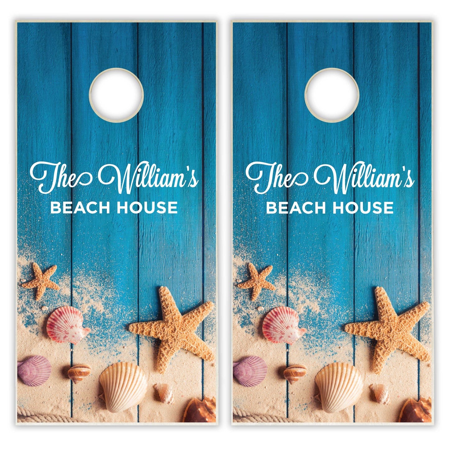 Customized Beach House Cornhole Boards