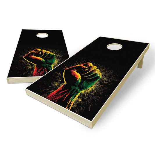 Black History Fist Cornhole Boards