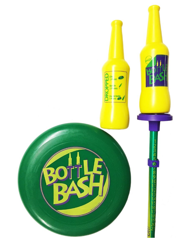 Bottle Bash Flying Disc Toss Beersbee Game Set