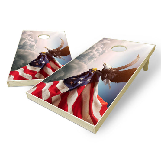 Eagle and Flag Decal Cornhole Boards