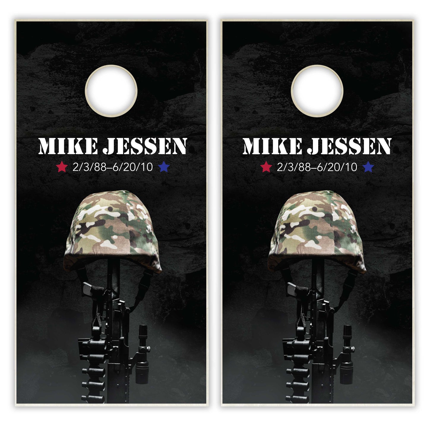 Customized Fallen Soldier Cornhole Boards