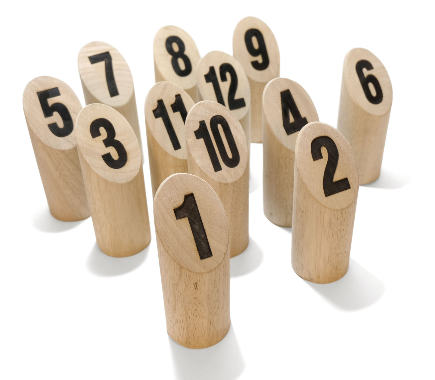 Scatter Wooden Number Block Tossing Outdoor Yard Game with Durable Carrying Case and Heat Burned-in Numbers