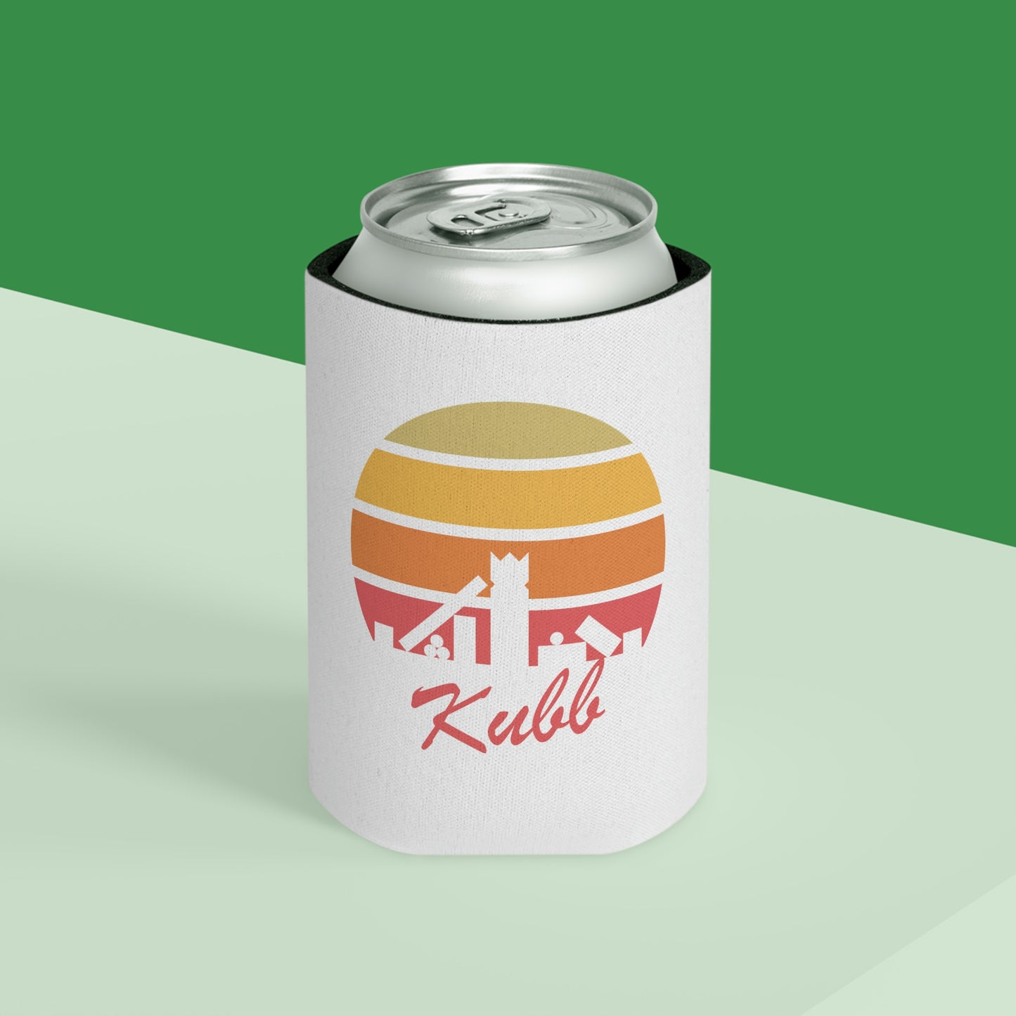 Retro Kubb Yard Game Can Cooler