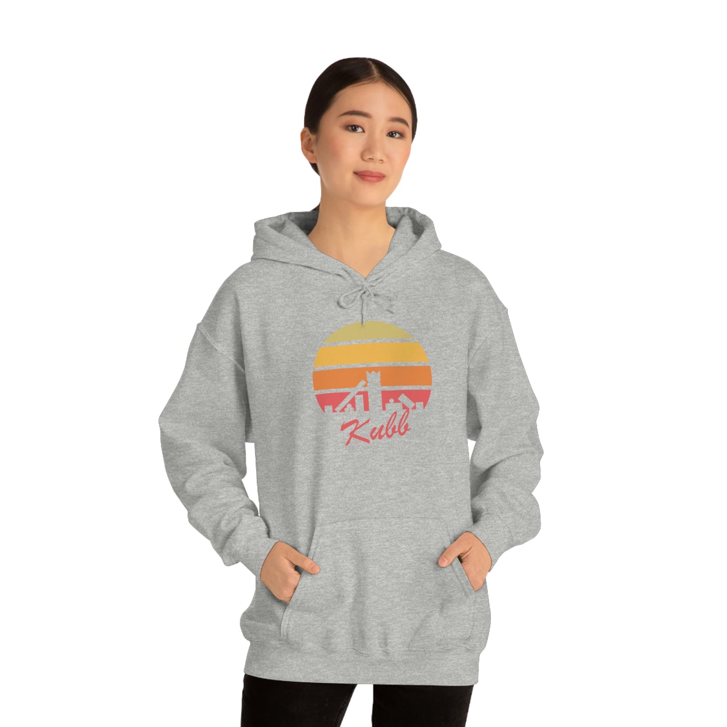 Retro Kubb Yard Game Unisex Heavy Blend™ Hooded Sweatshirt