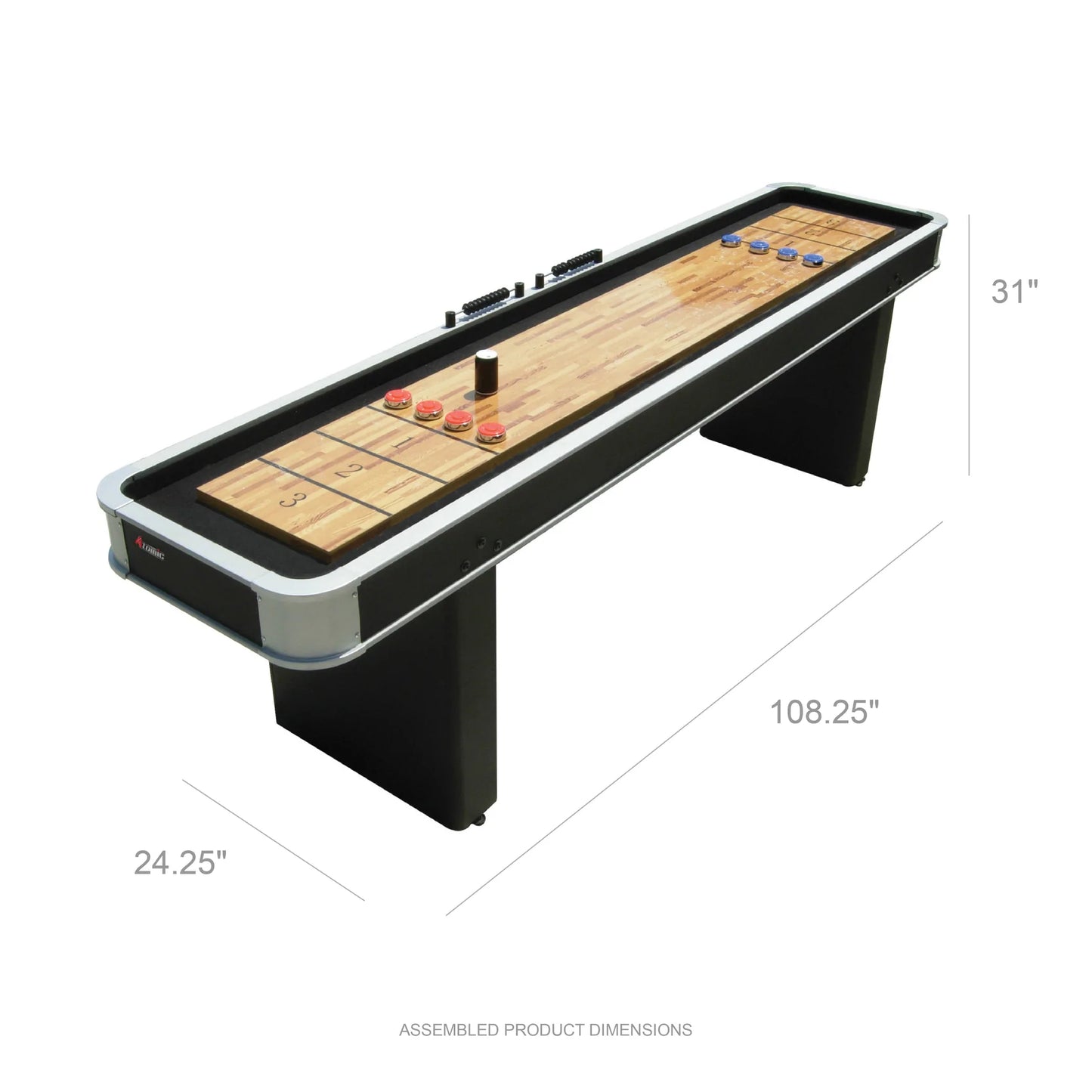 Nine Foot Platinum Classic Shuffleboard Table Includes 8 Pucks