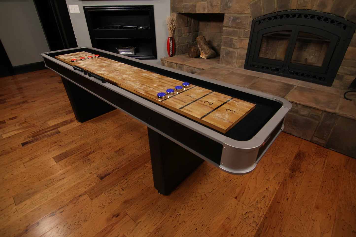 Nine Foot Platinum Classic Shuffleboard Table Includes 8 Pucks