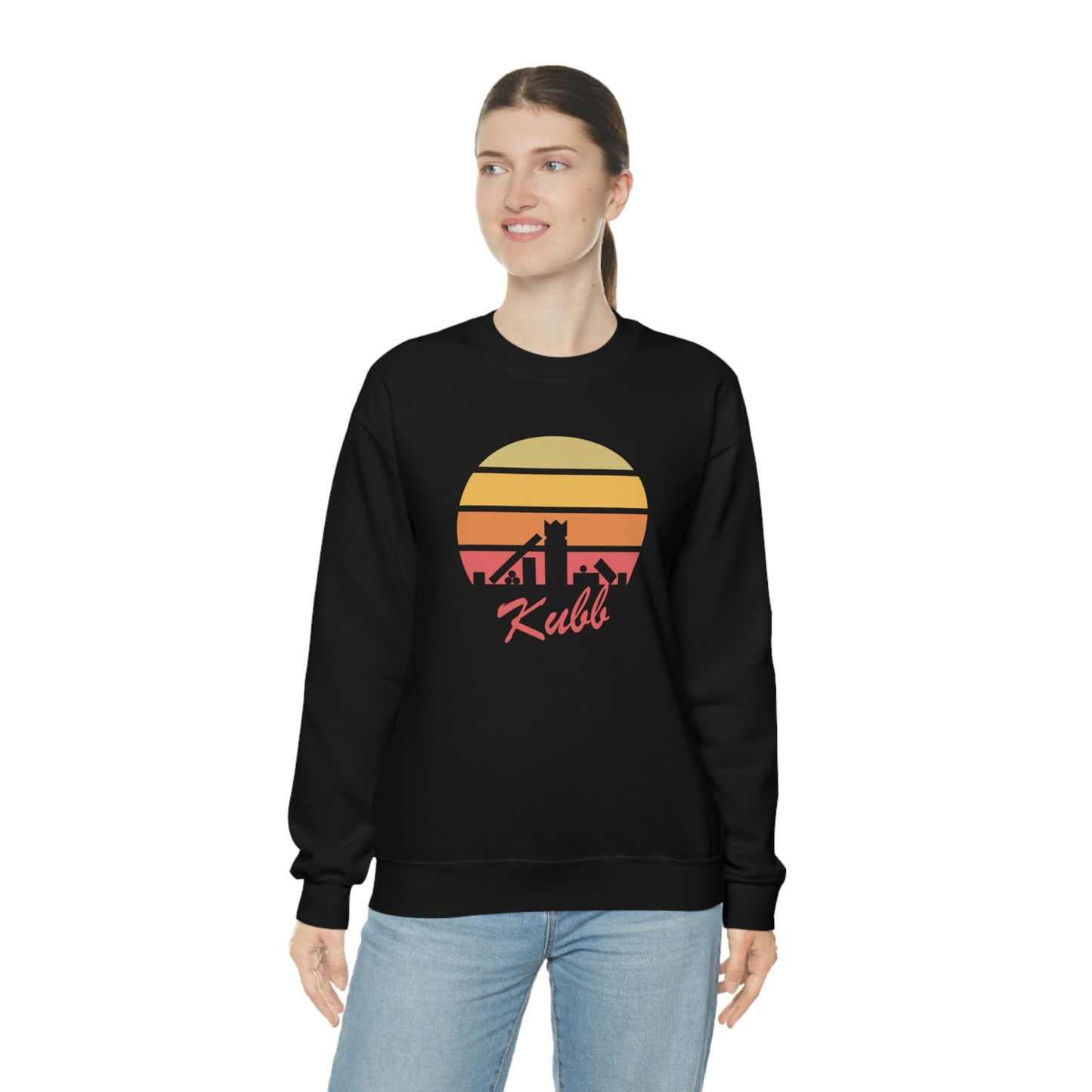 Retro Kubb Yard Game Unisex Heavy Blend™ Crewneck Sweatshirt