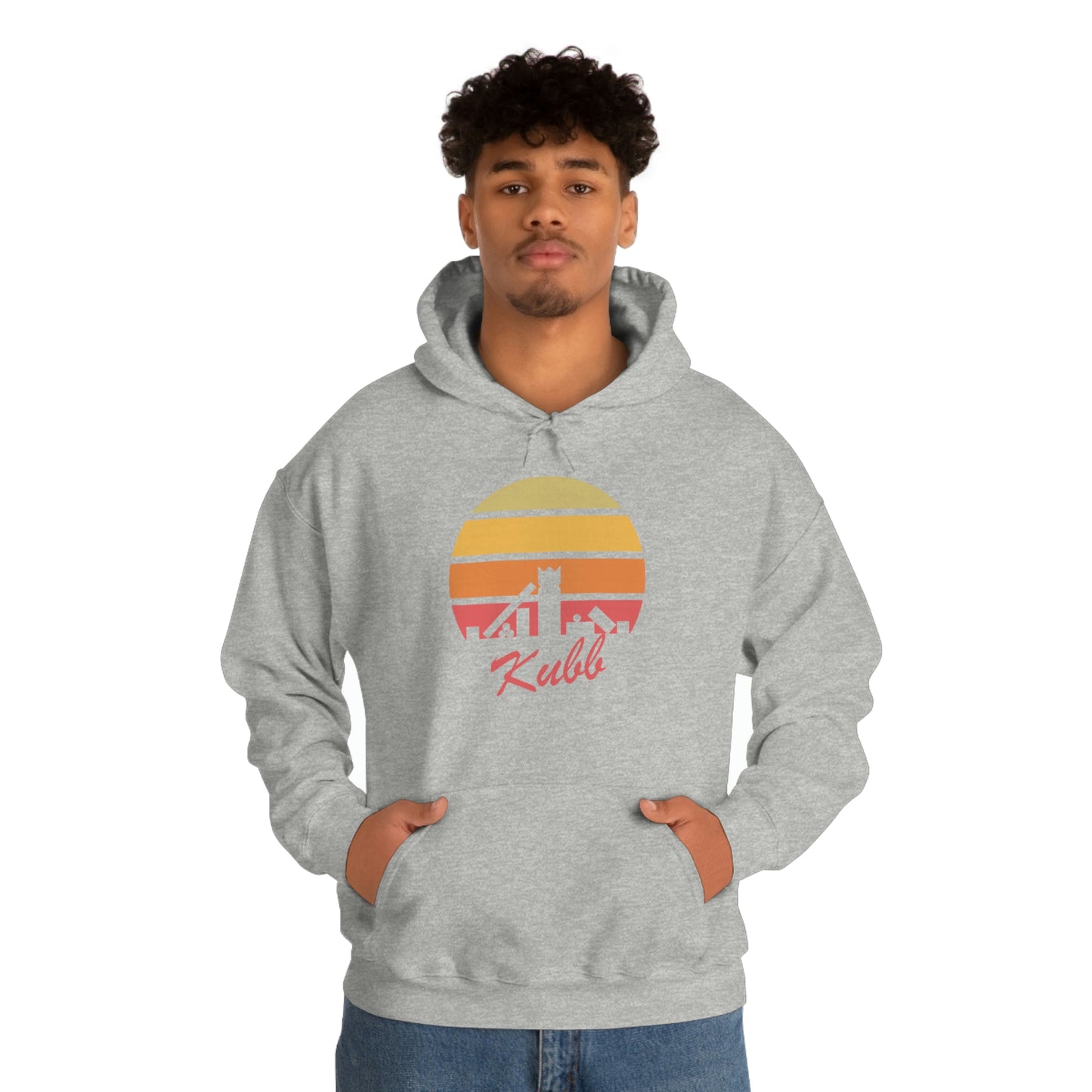 Retro Kubb Yard Game Unisex Heavy Blend™ Hooded Sweatshirt