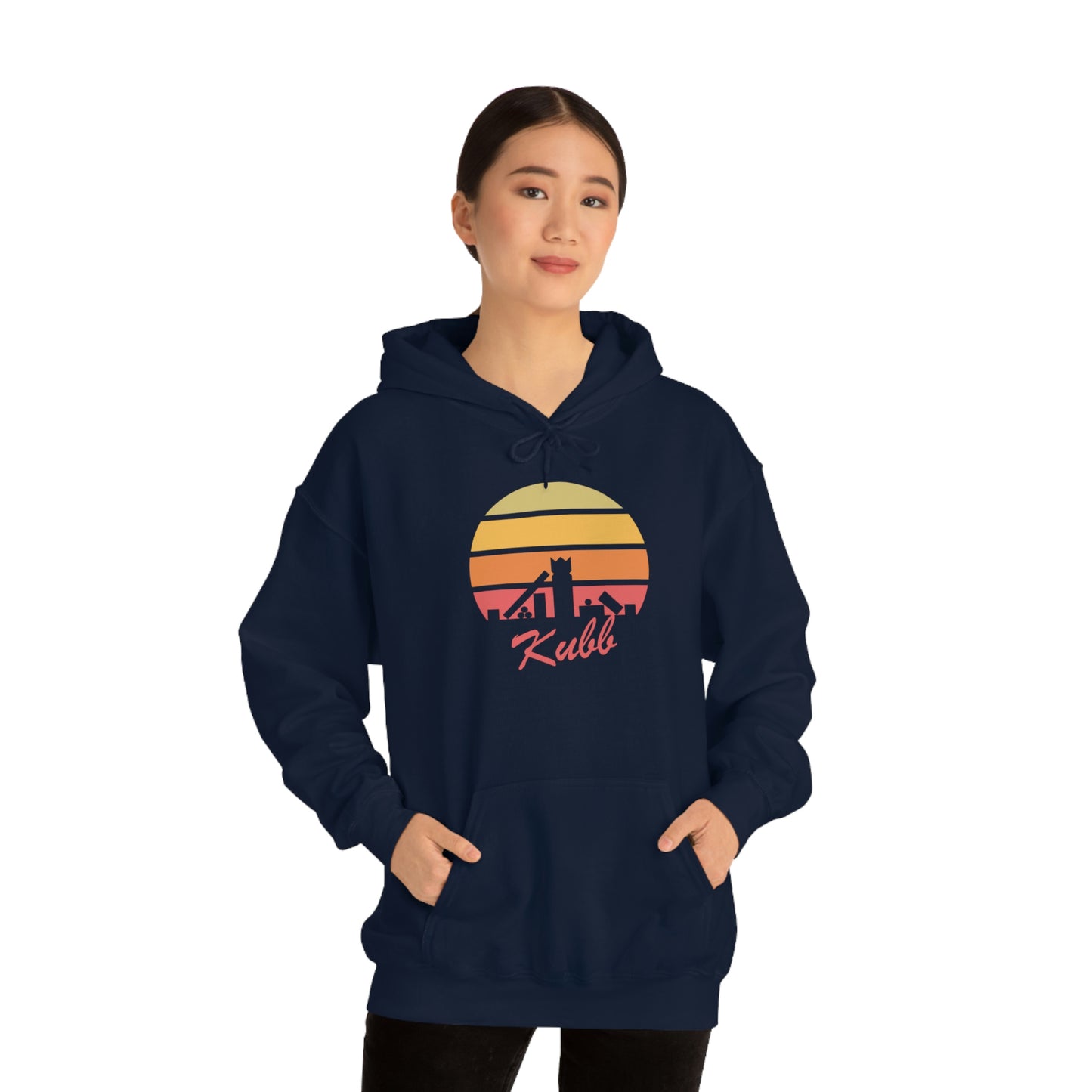 Retro Kubb Yard Game Unisex Heavy Blend™ Hooded Sweatshirt