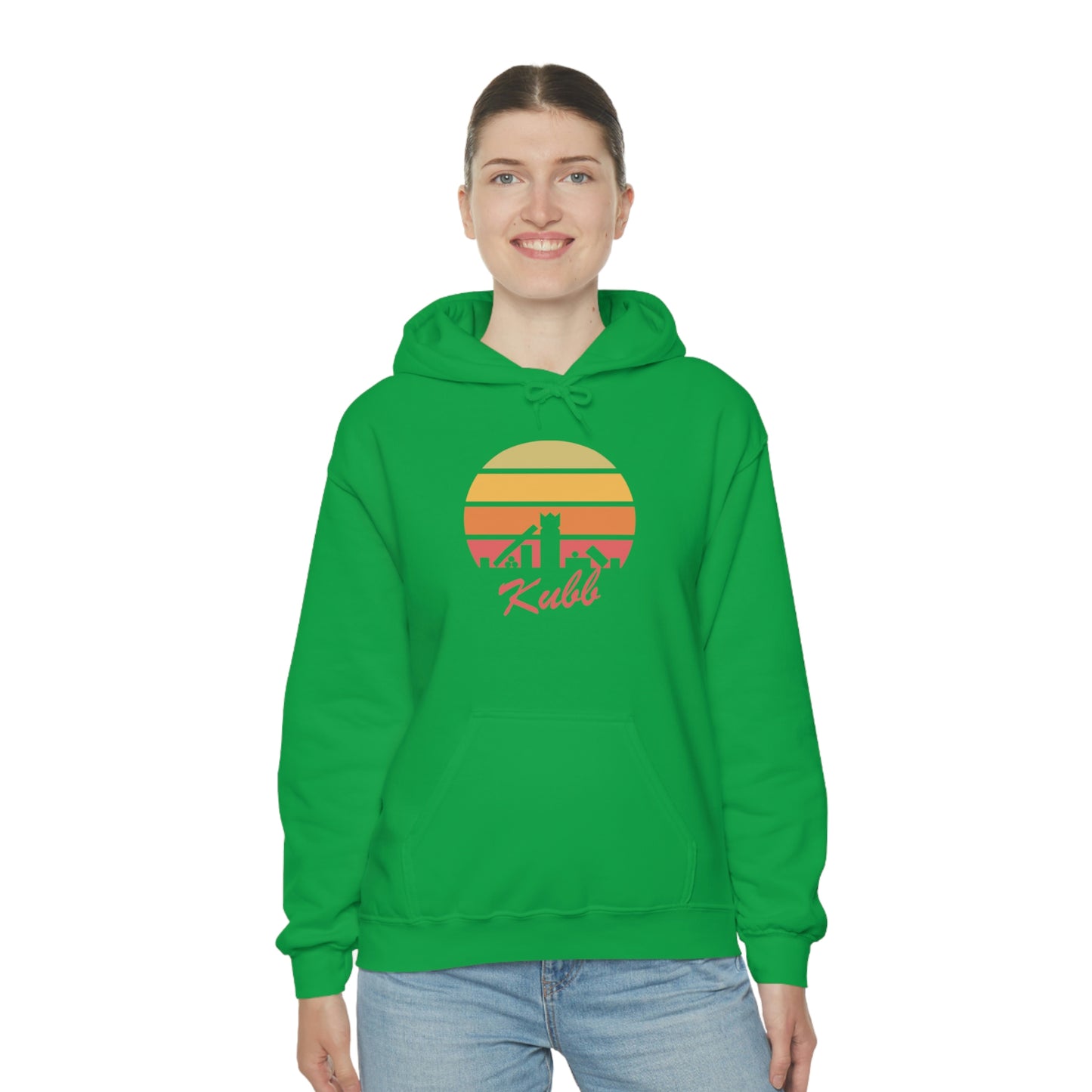 Retro Kubb Yard Game Unisex Heavy Blend™ Hooded Sweatshirt