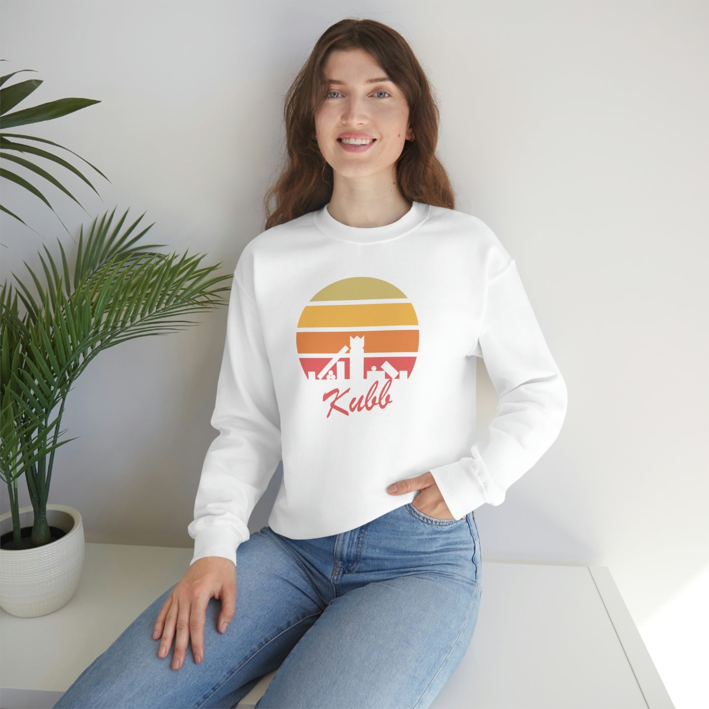 Retro Kubb Yard Game Unisex Heavy Blend™ Crewneck Sweatshirt