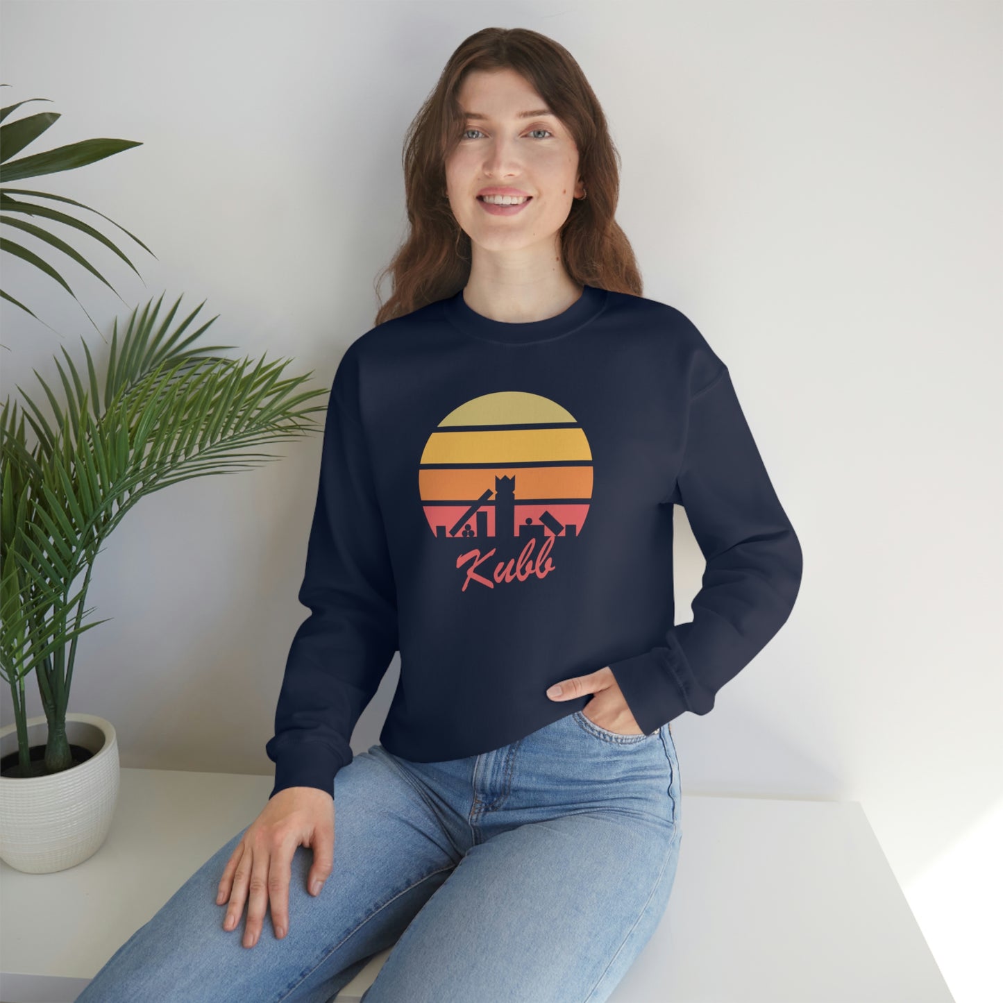 Retro Kubb Yard Game Unisex Heavy Blend™ Crewneck Sweatshirt