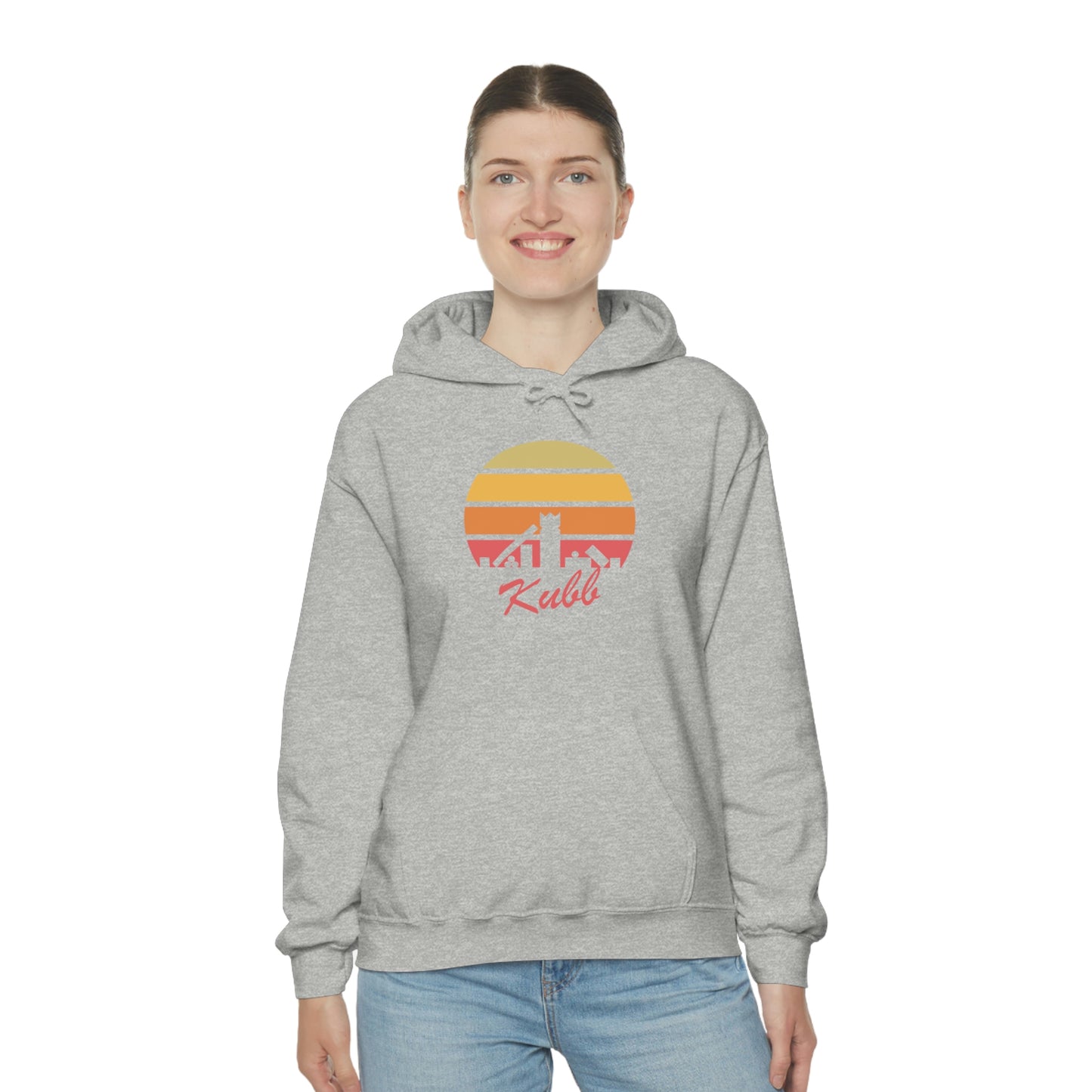 Retro Kubb Yard Game Unisex Heavy Blend™ Hooded Sweatshirt