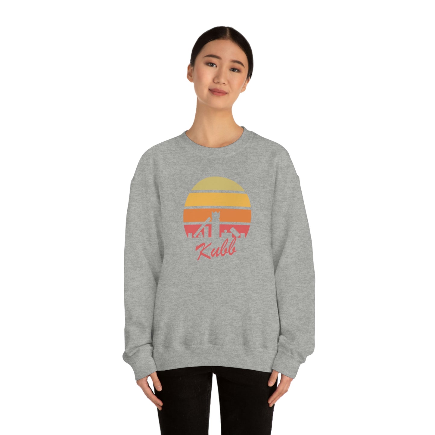 Retro Kubb Yard Game Unisex Heavy Blend™ Crewneck Sweatshirt