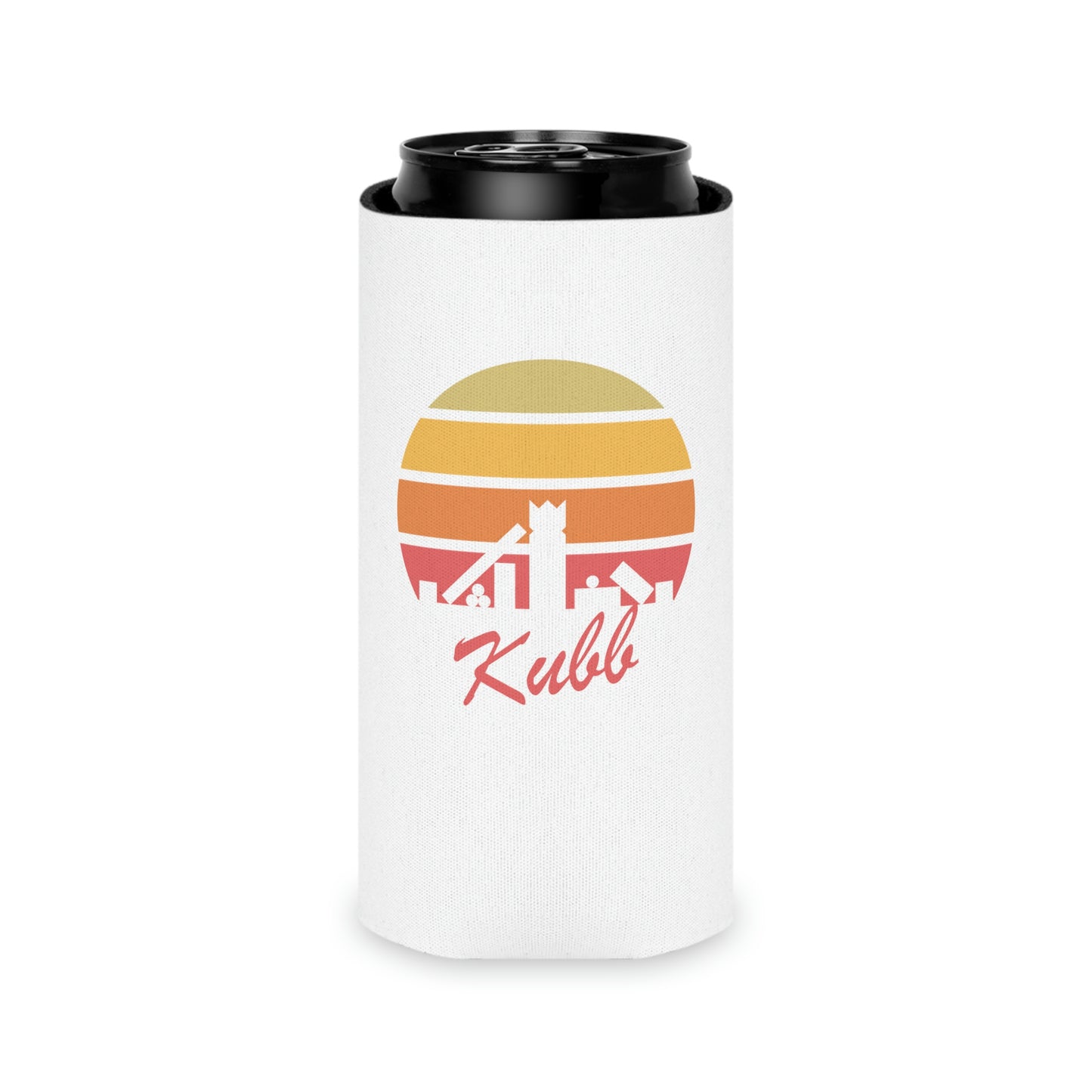 Retro Kubb Yard Game Can Cooler