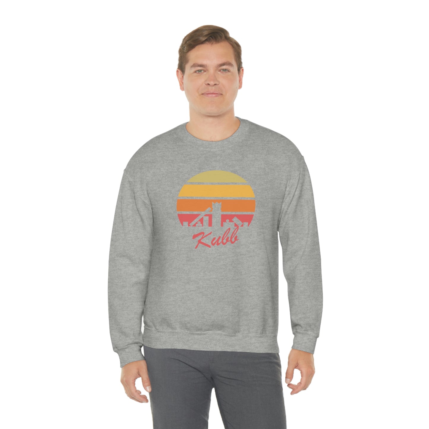 Retro Kubb Yard Game Unisex Heavy Blend™ Crewneck Sweatshirt