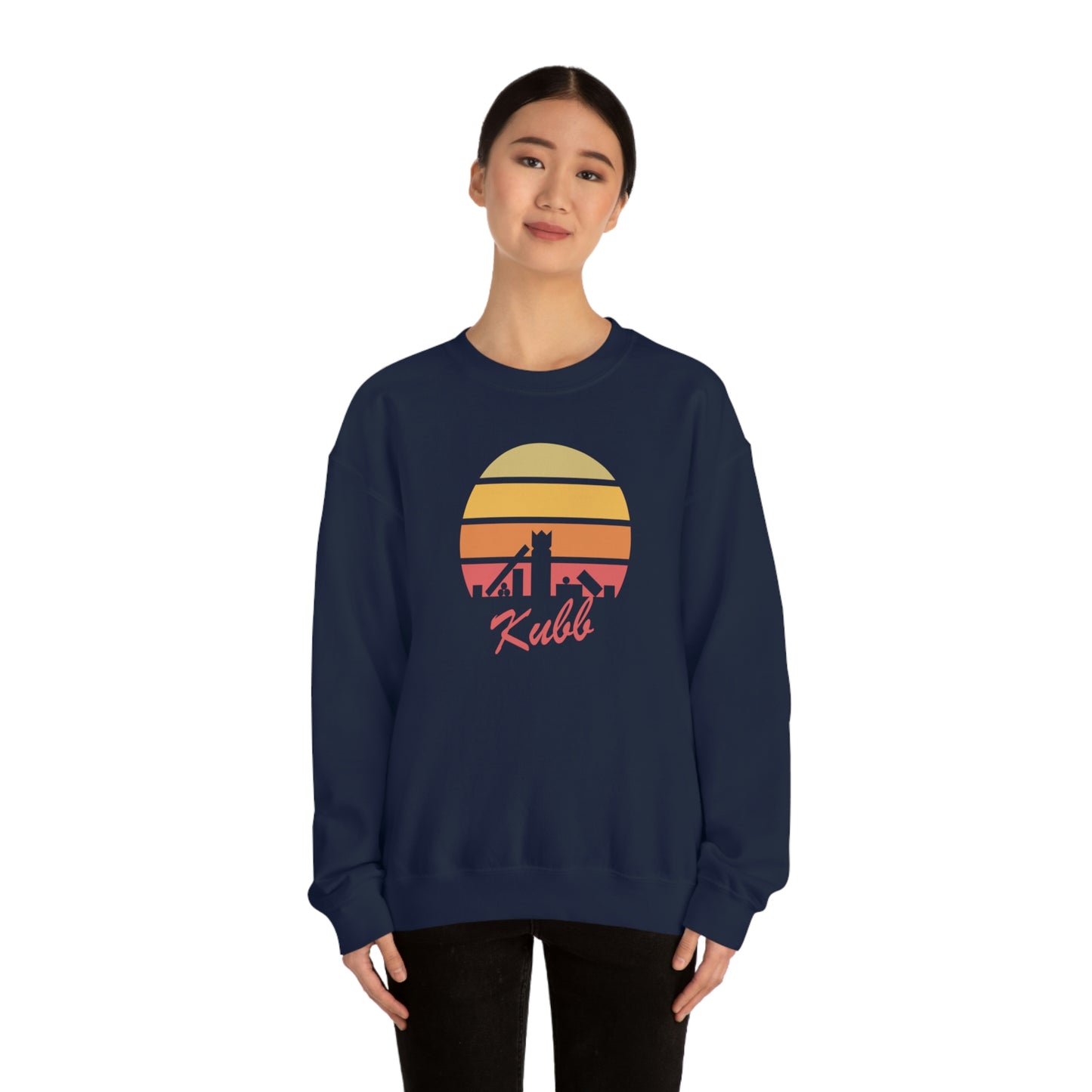 Retro Kubb Yard Game Unisex Heavy Blend™ Crewneck Sweatshirt