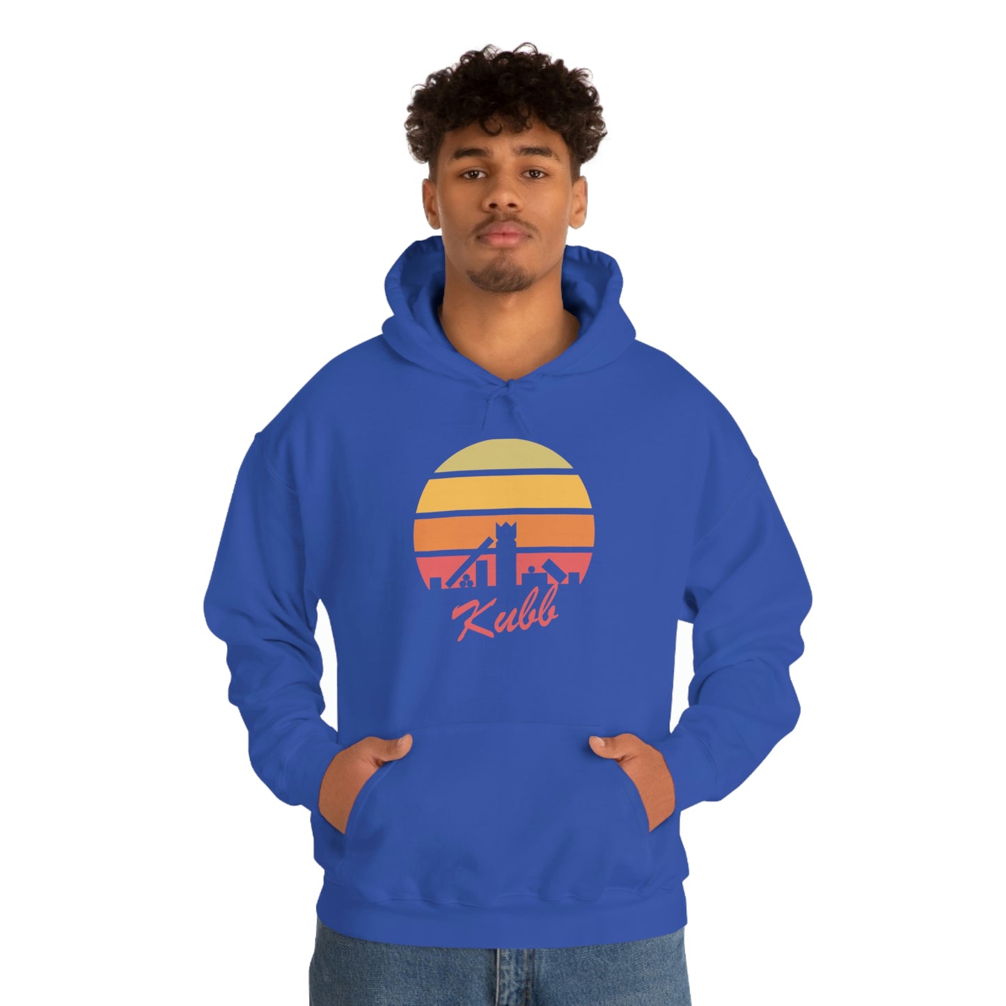 Retro Kubb Yard Game Unisex Heavy Blend™ Hooded Sweatshirt