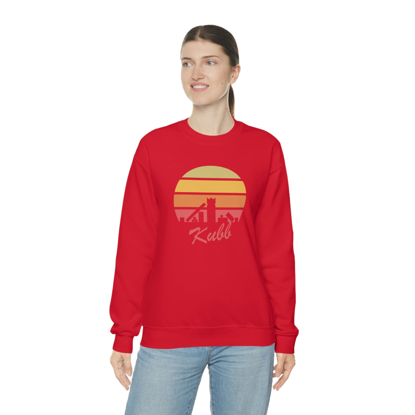 Retro Kubb Yard Game Unisex Heavy Blend™ Crewneck Sweatshirt