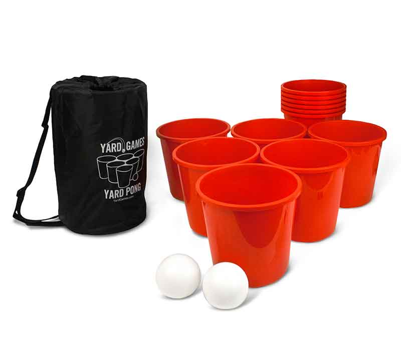 Yard Games Giant Pong with Durable Buckets and Balls